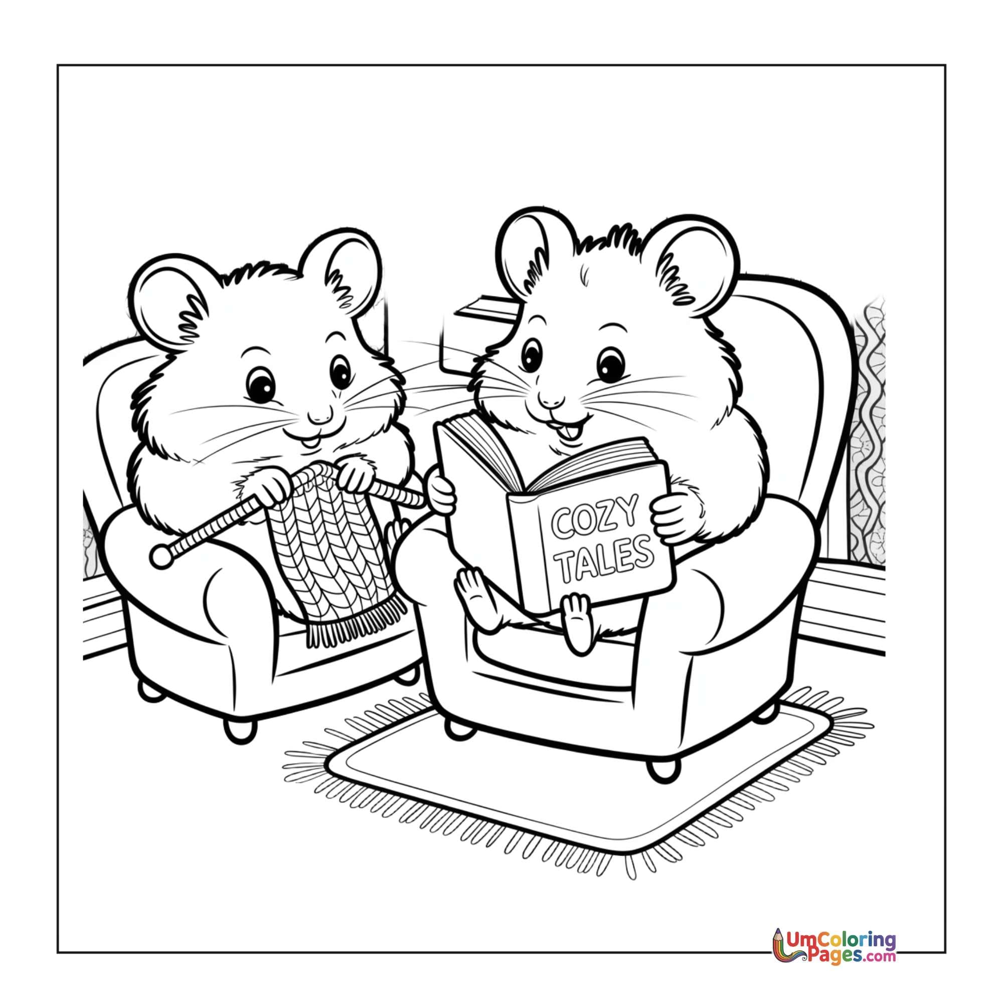 Hamster coloring page - free printable