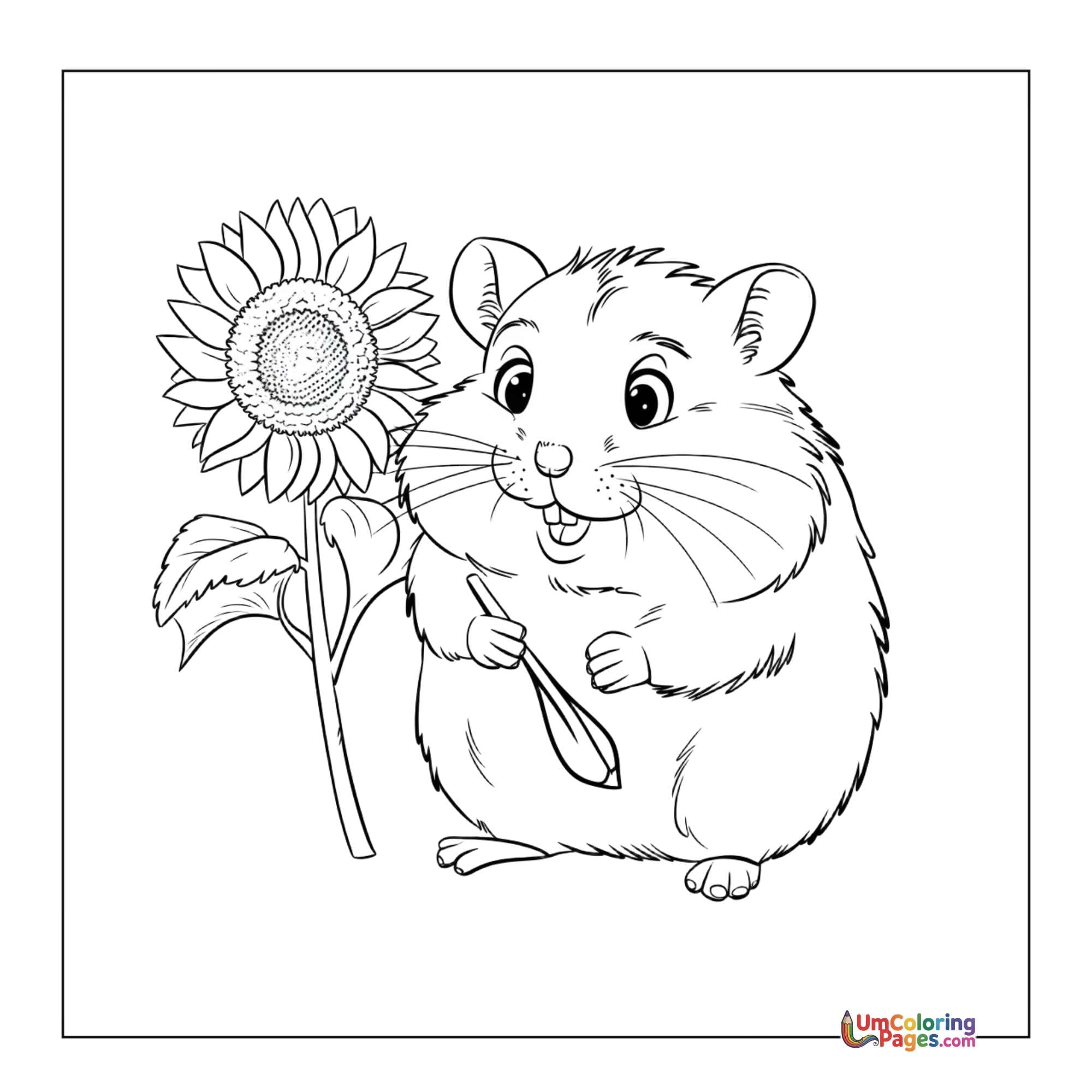 Hamster coloring page 4 - free printable PDF