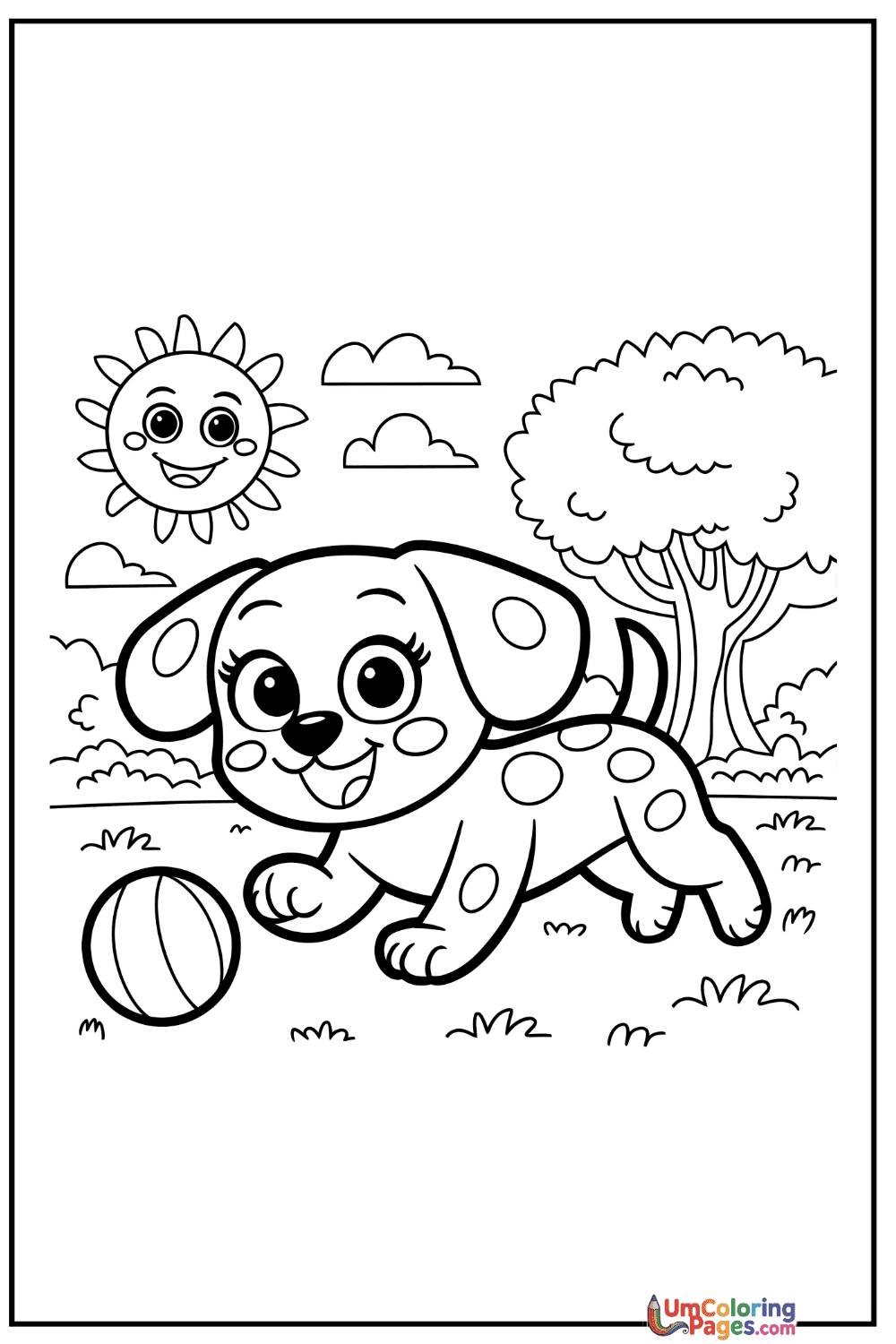 Happy Dog coloring page - free printable