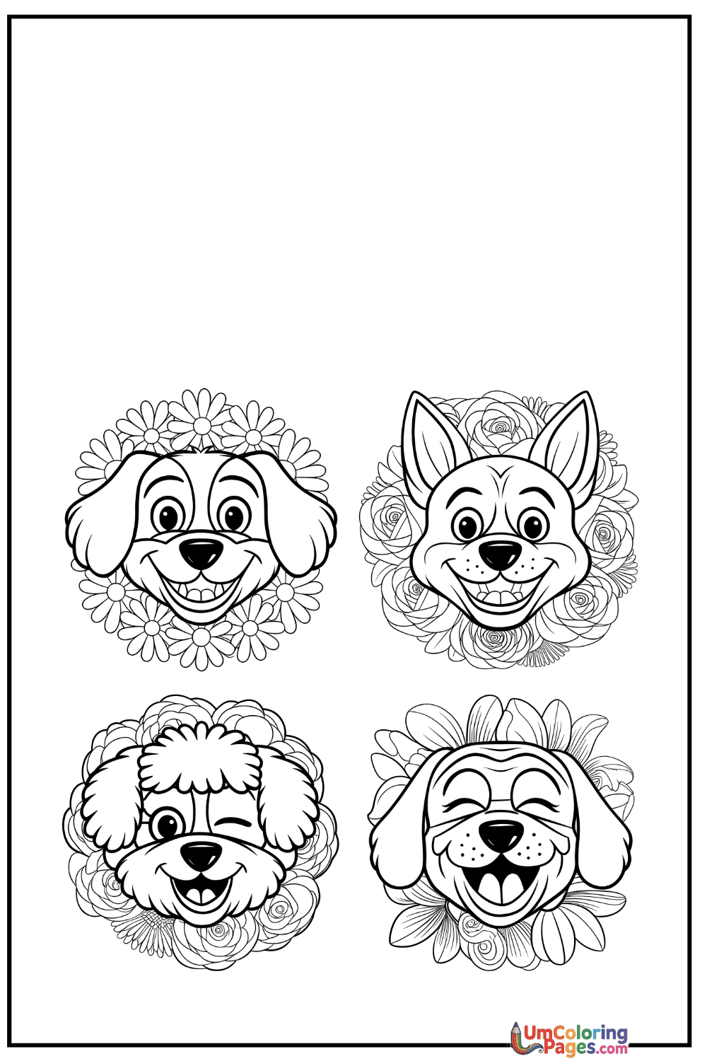 Happy Dog coloring page 2 - free printable PDF