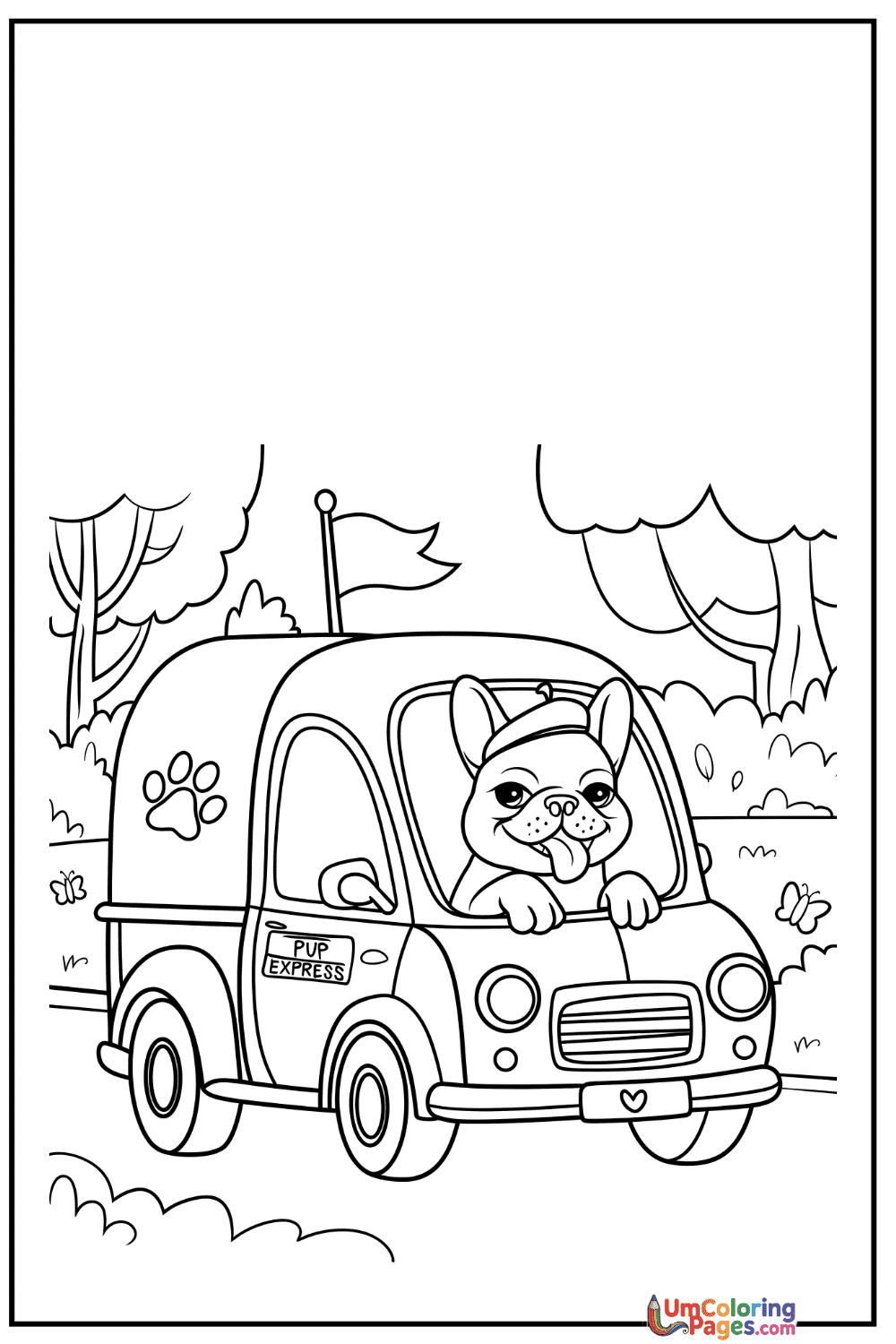 Happy Dog coloring page 4 - free printable PDF