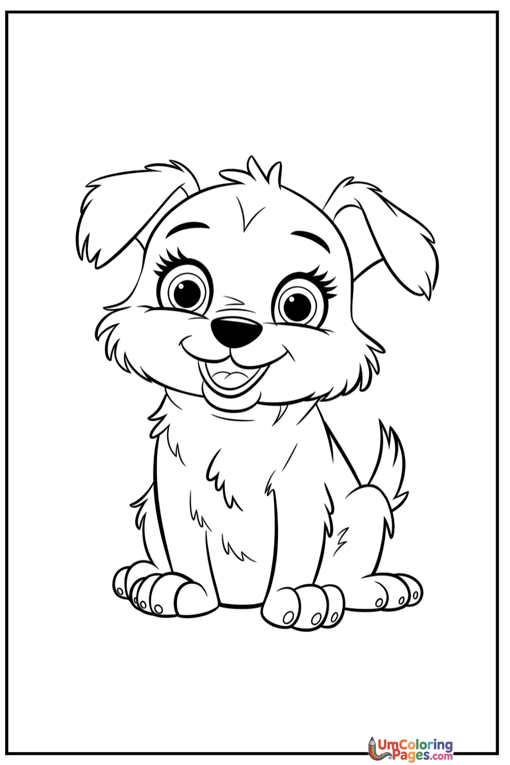 Happy Dog coloring page 5 - free printable PDF