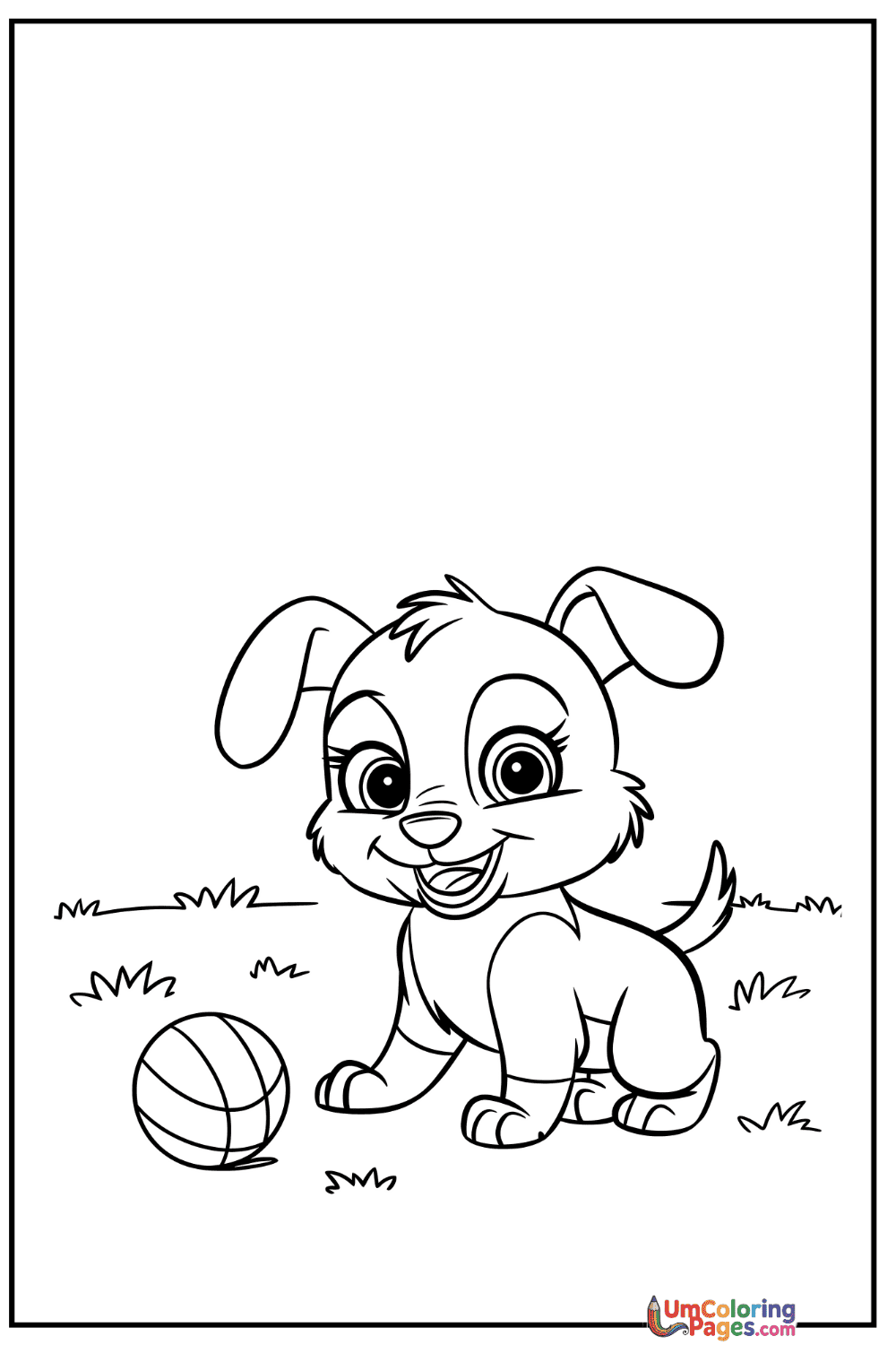 Happy Dog coloring page 6 - free printable PDF