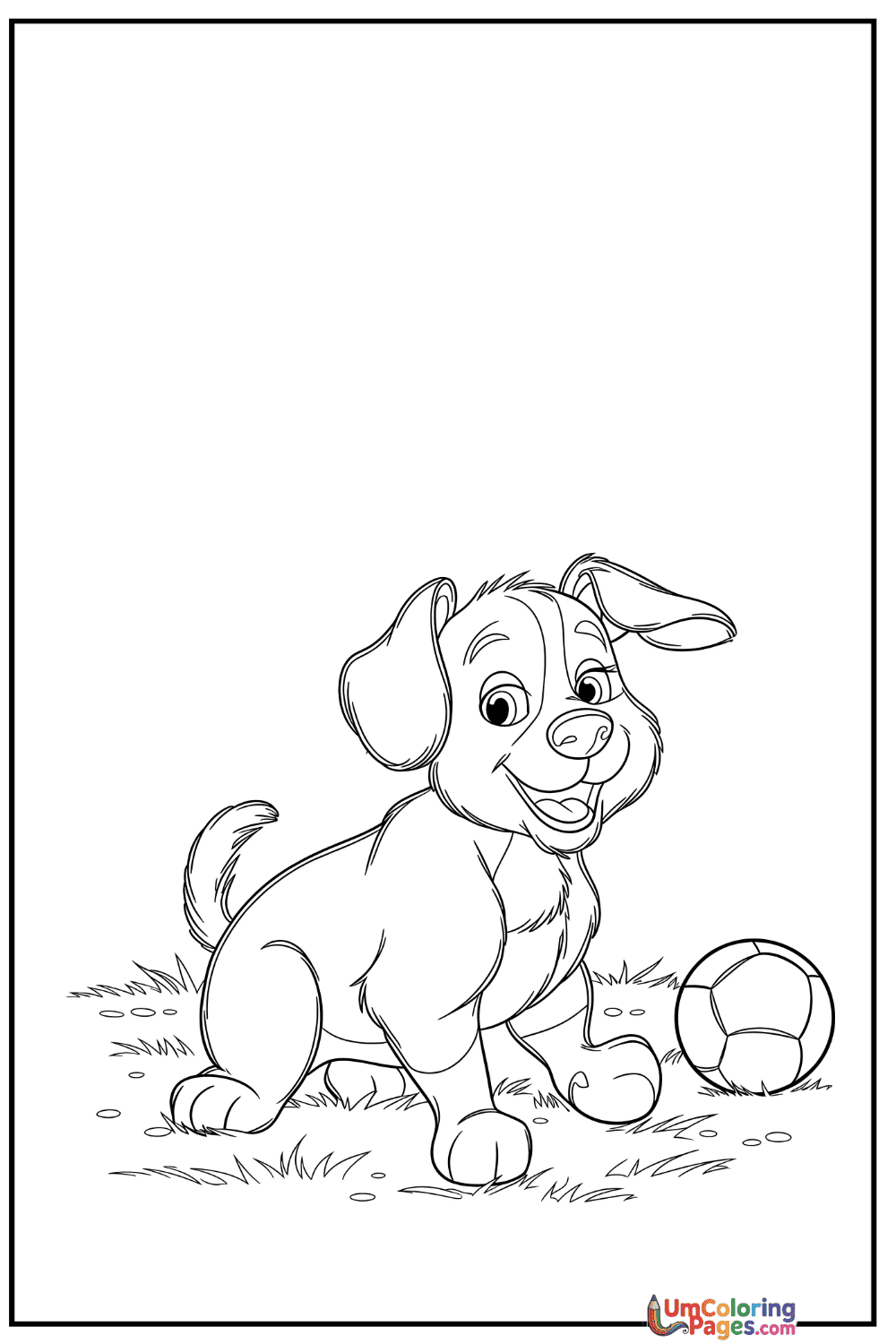 Happy Dog coloring page 7 - free printable PDF