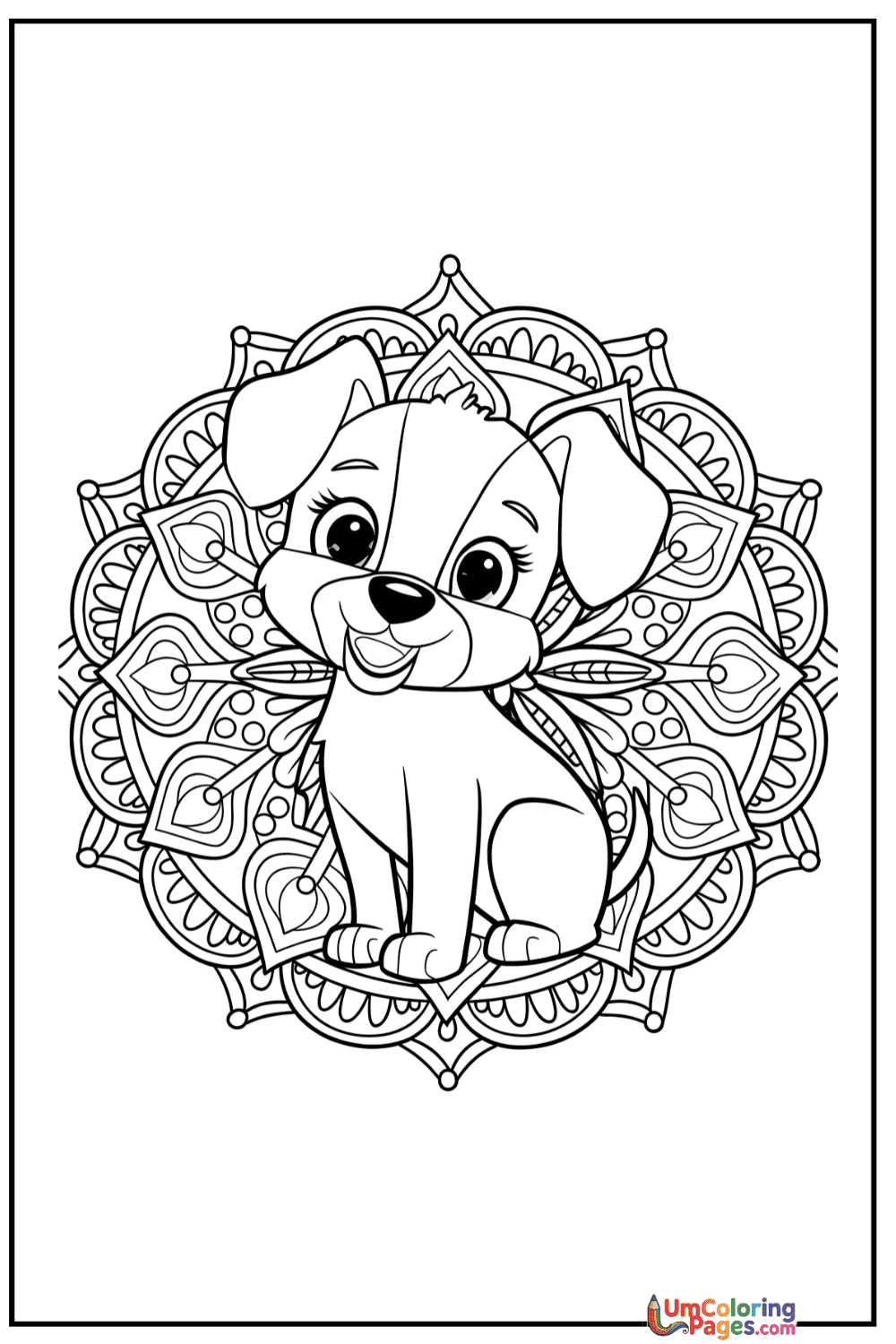 Happy Dog coloring page 8 - free printable PDF