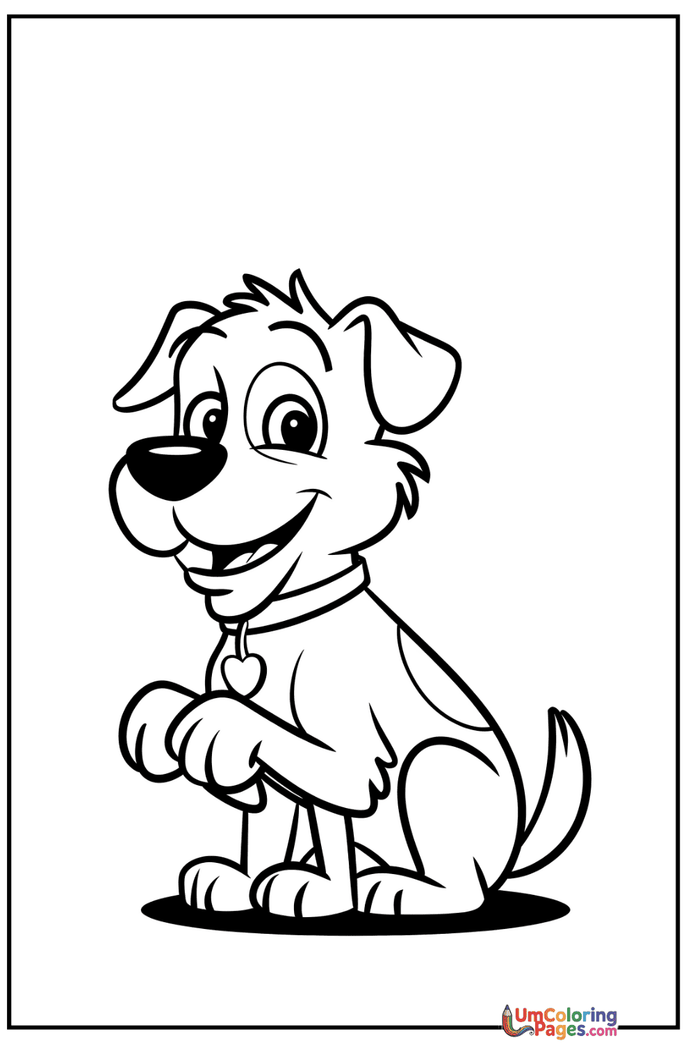 Happy Dog coloring page 9 - free printable PDF