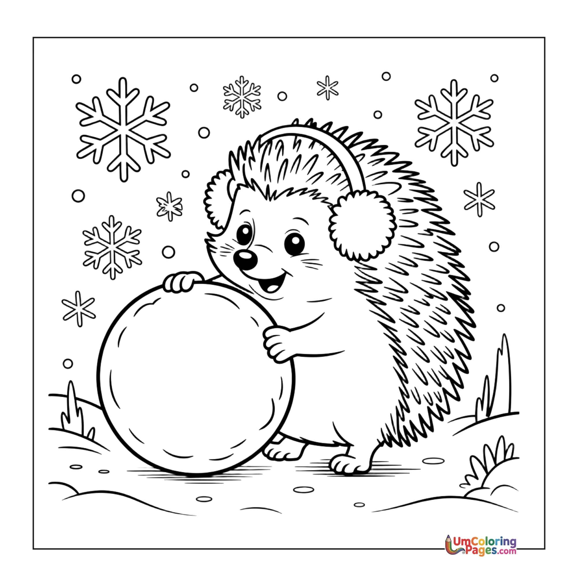 Hedgehog coloring page 2 - free printable PDF