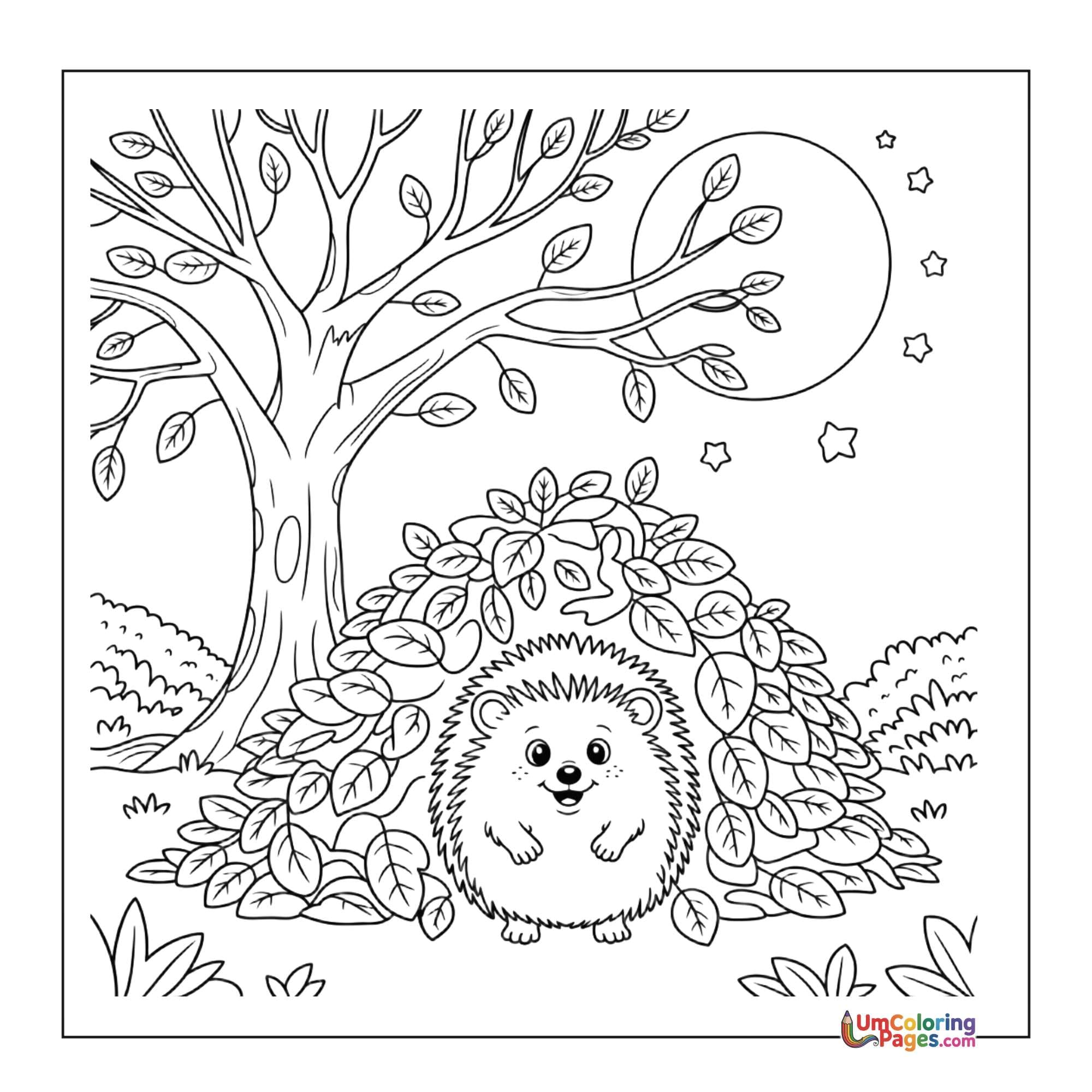 Hedgehog coloring page 4 - free printable PDF