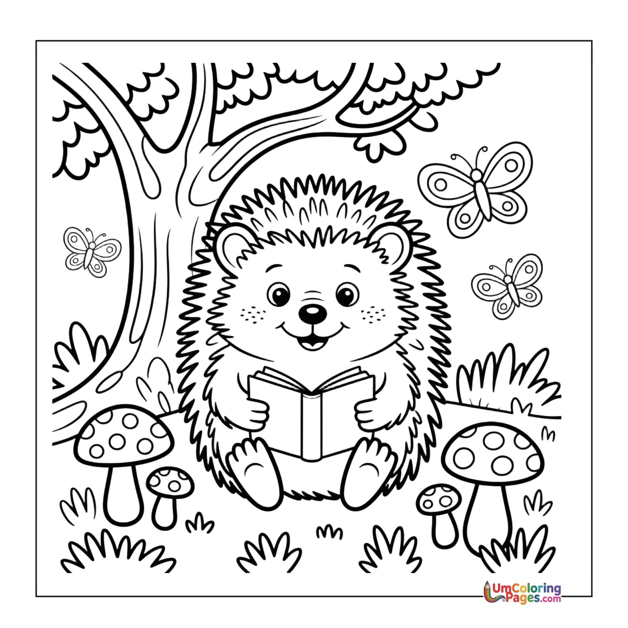 Hedgehog coloring page 5 - free printable PDF