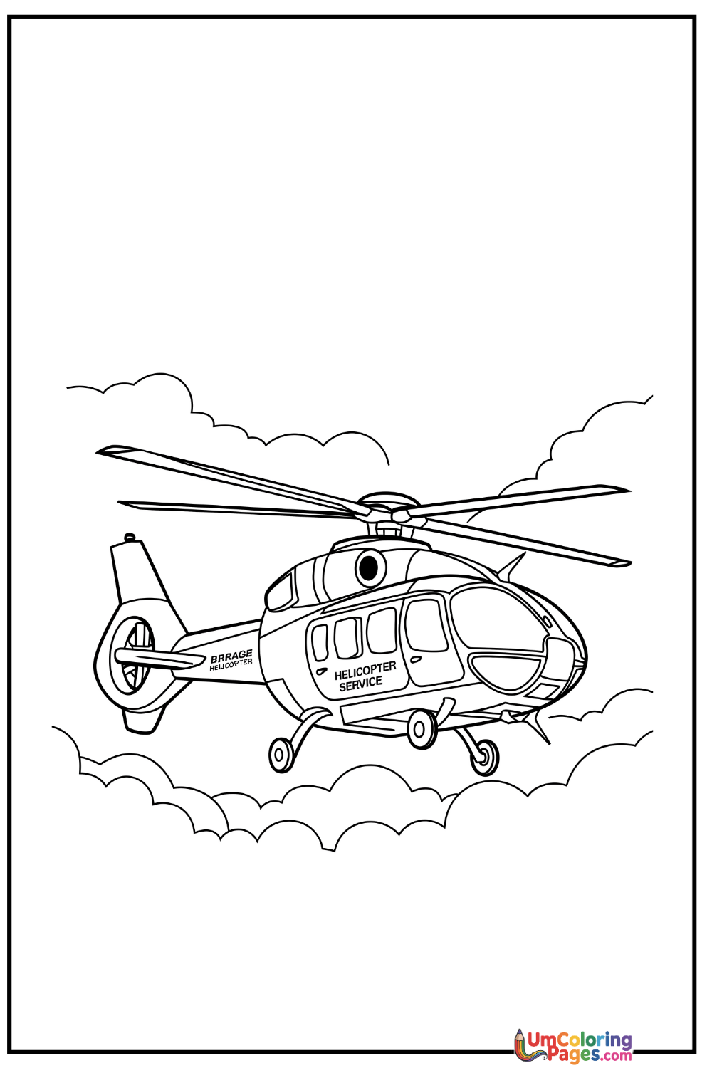 Helicopter coloring page 10 - free printable PDF