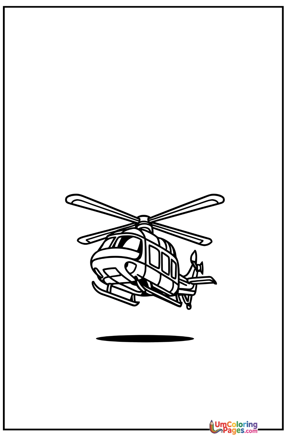 Helicopter coloring page 4 - free printable PDF
