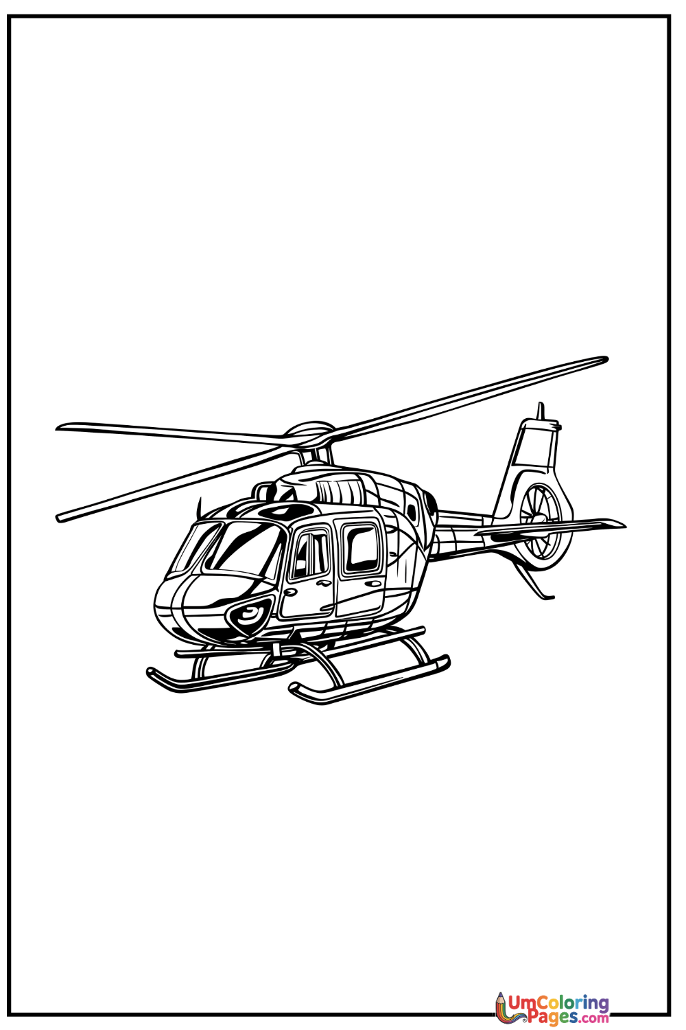 Helicopter coloring page 5 - free printable PDF