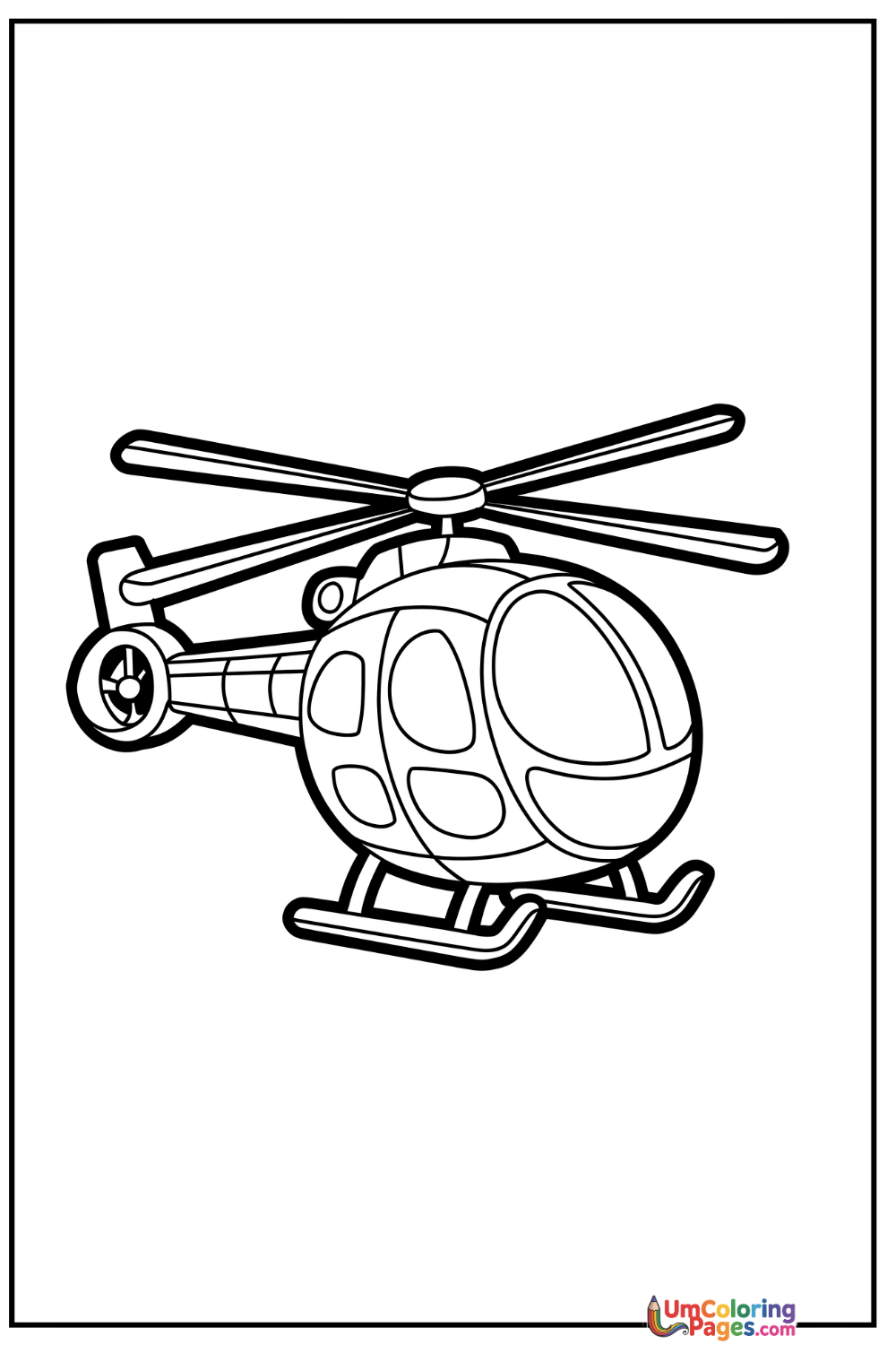 Helicopter coloring page 6 - free printable PDF