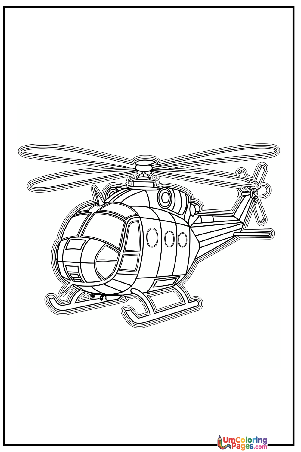 Helicopter coloring page 7 - free printable PDF