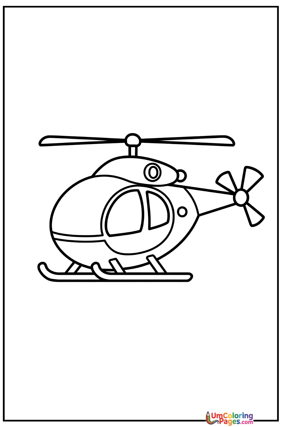 Helicopter coloring page 9 - free printable PDF