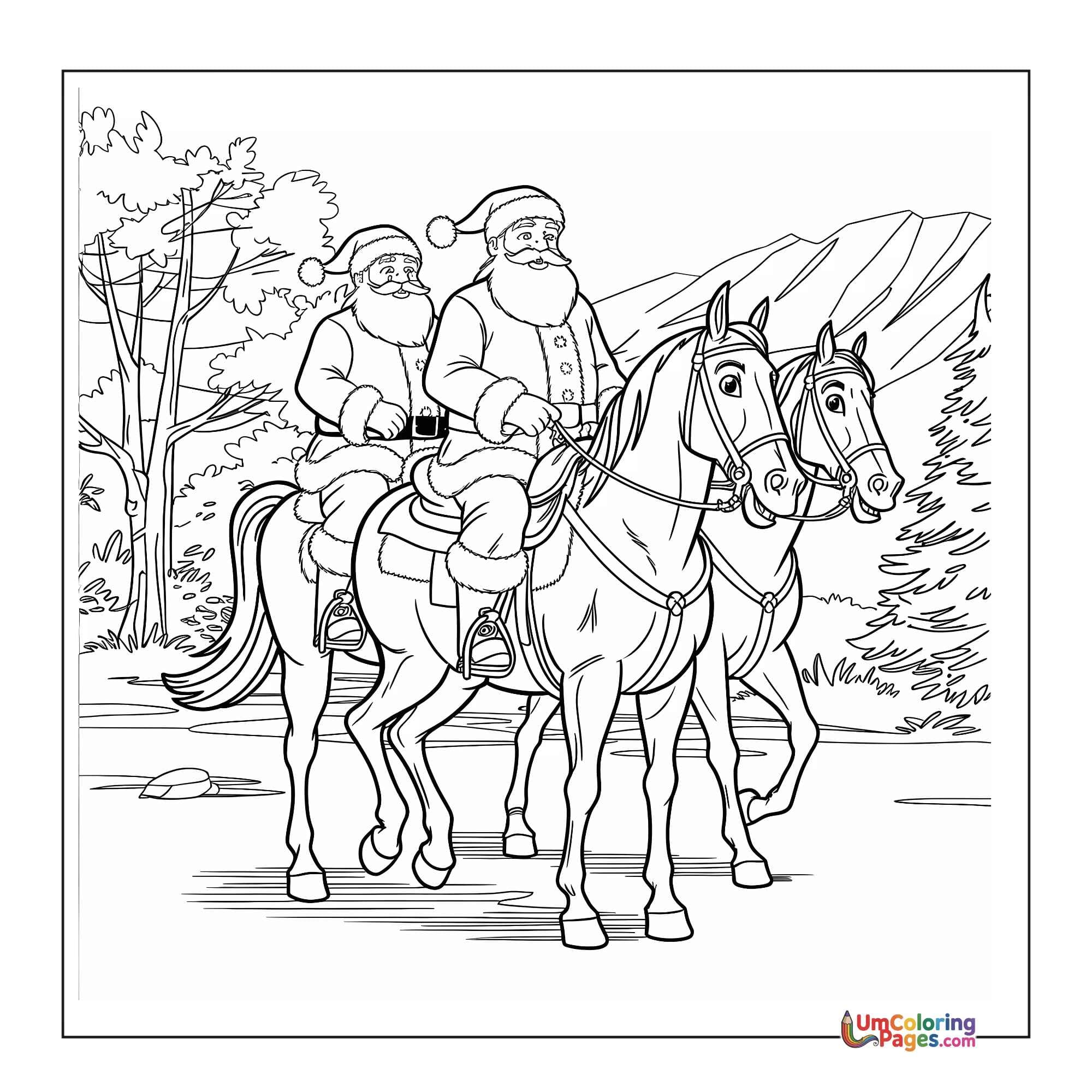 Horse coloring page 10 - free printable PDF