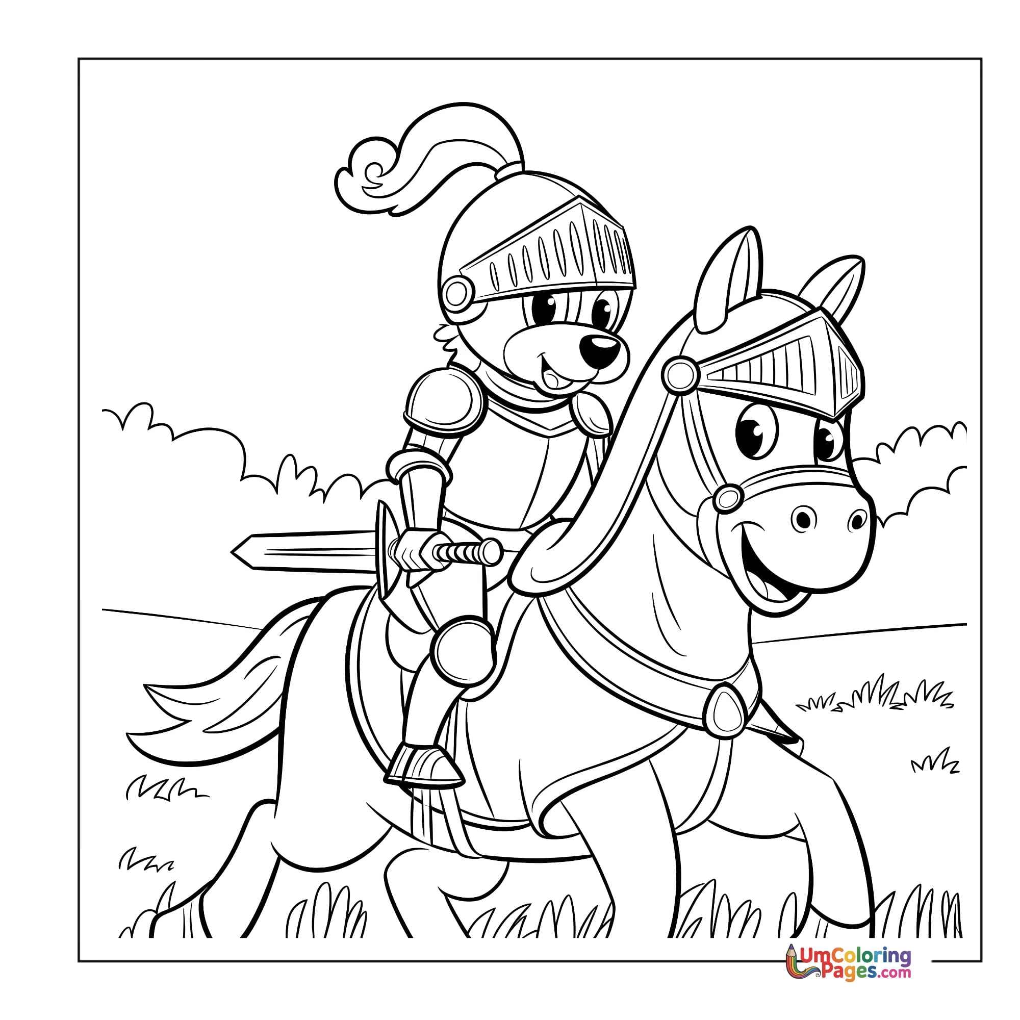 Horse coloring page 7 - free printable PDF