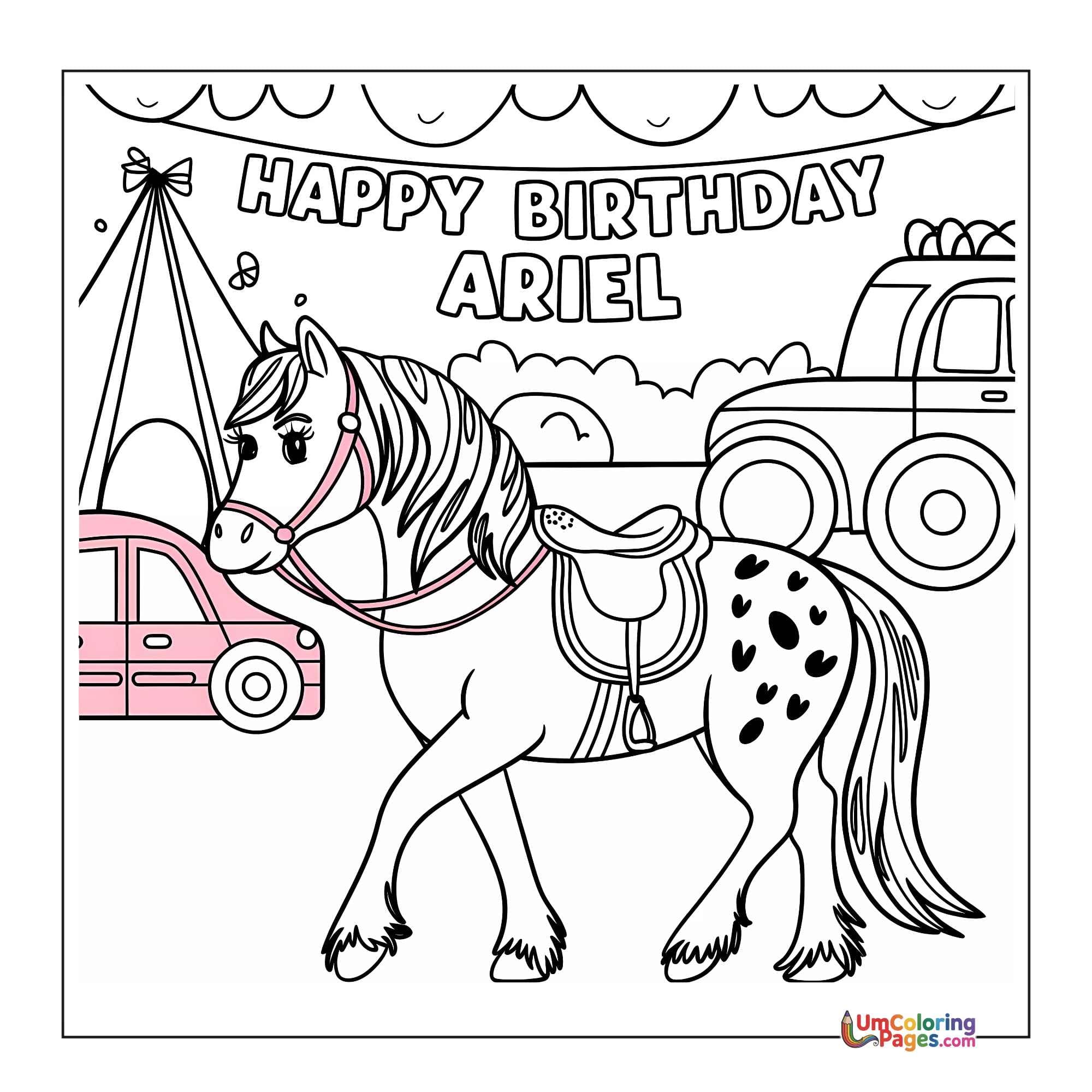 Horse coloring page 9 - free printable PDF