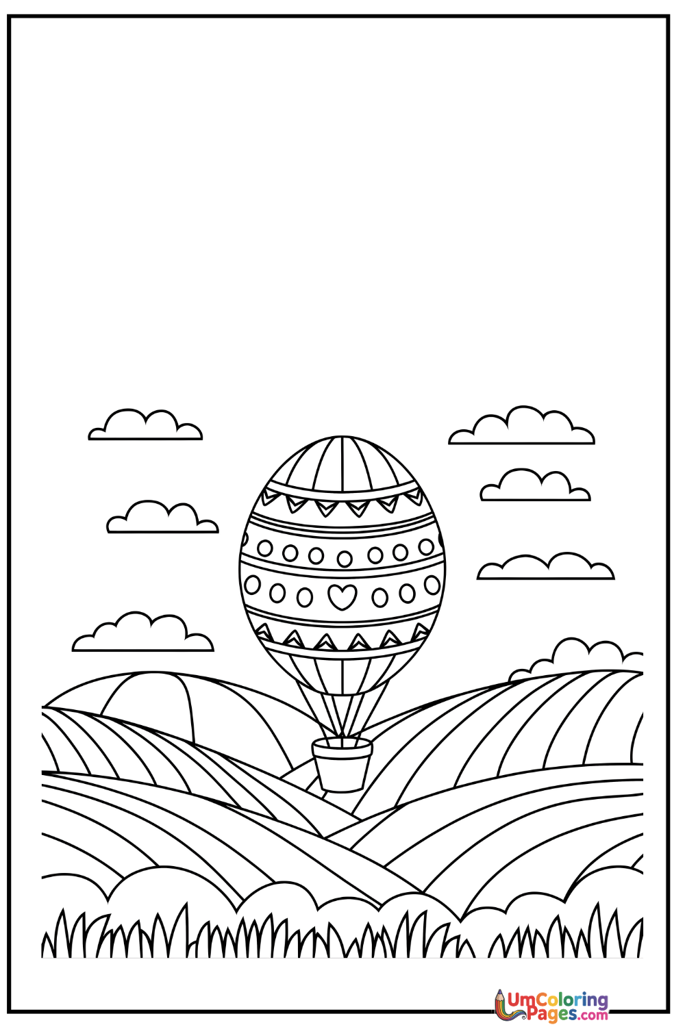 Hot Air Balloon coloring page - free printable