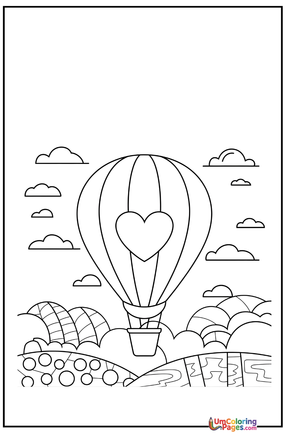 Hot Air Balloon coloring page 2 - free printable PDF