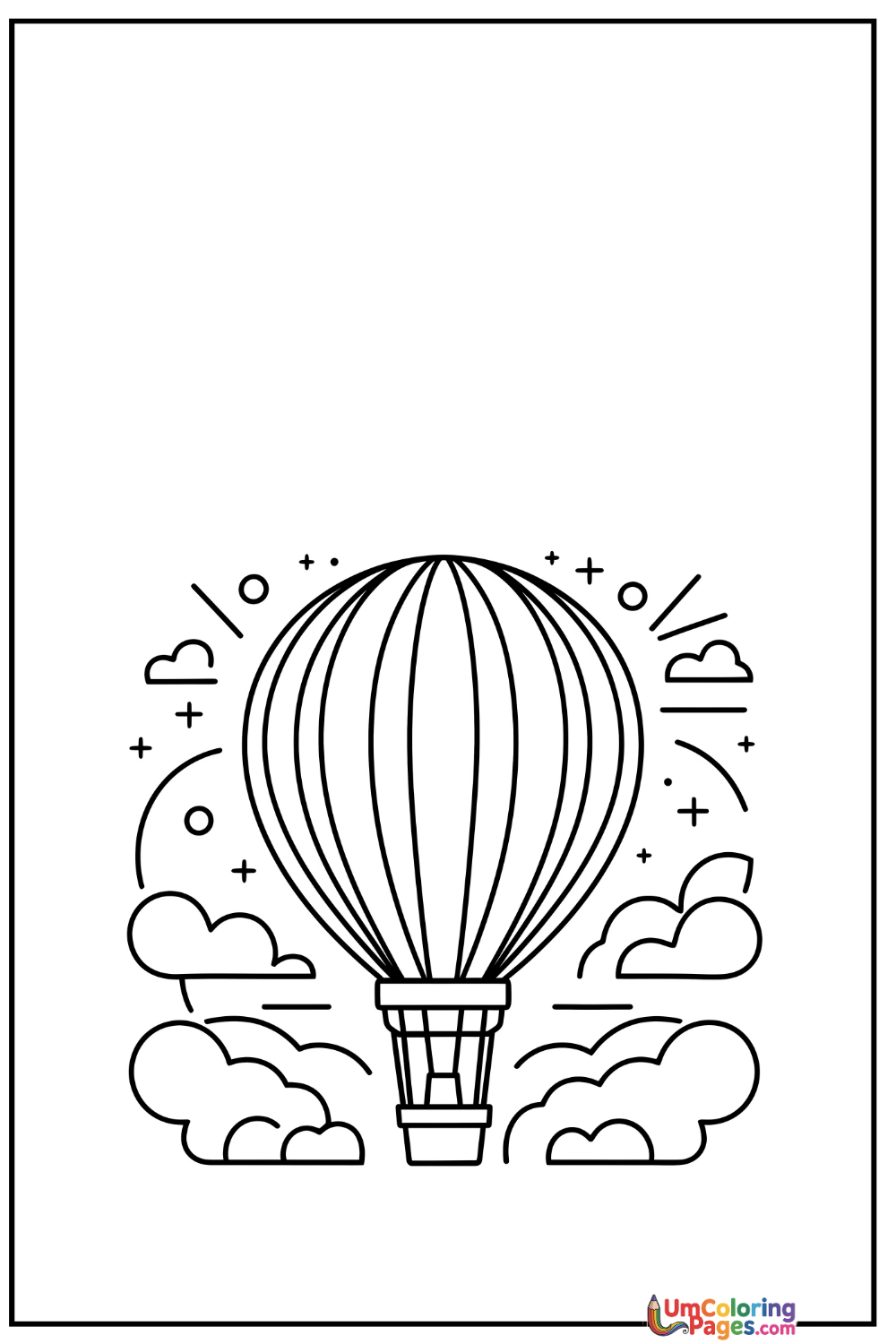 Hot Air Balloon coloring page 3 - free printable PDF
