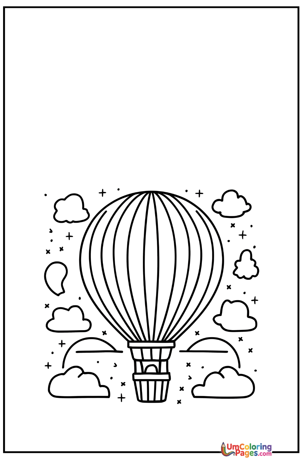 Hot Air Balloon coloring page 4 - free printable PDF
