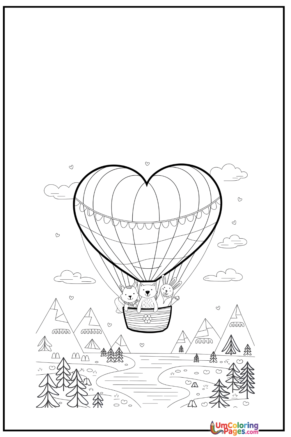 Hot Air Balloon coloring page 5 - free printable PDF