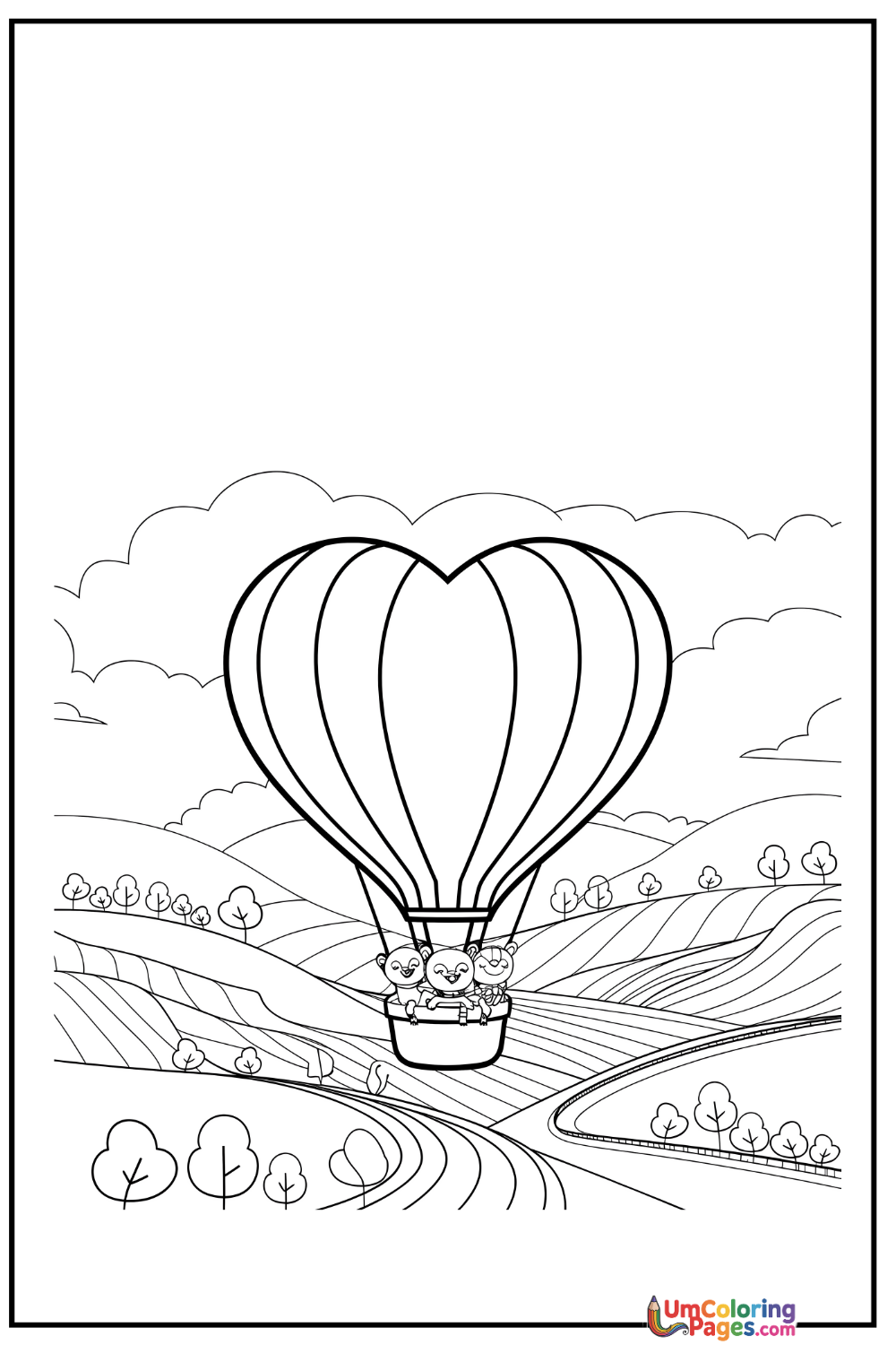 Hot Air Balloon coloring page 7 - free printable PDF