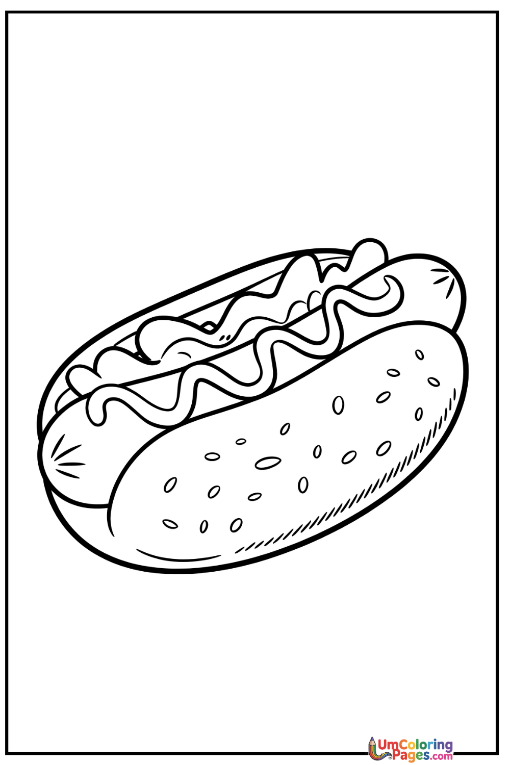 hot-dog coloring page 2 - free printable PDF