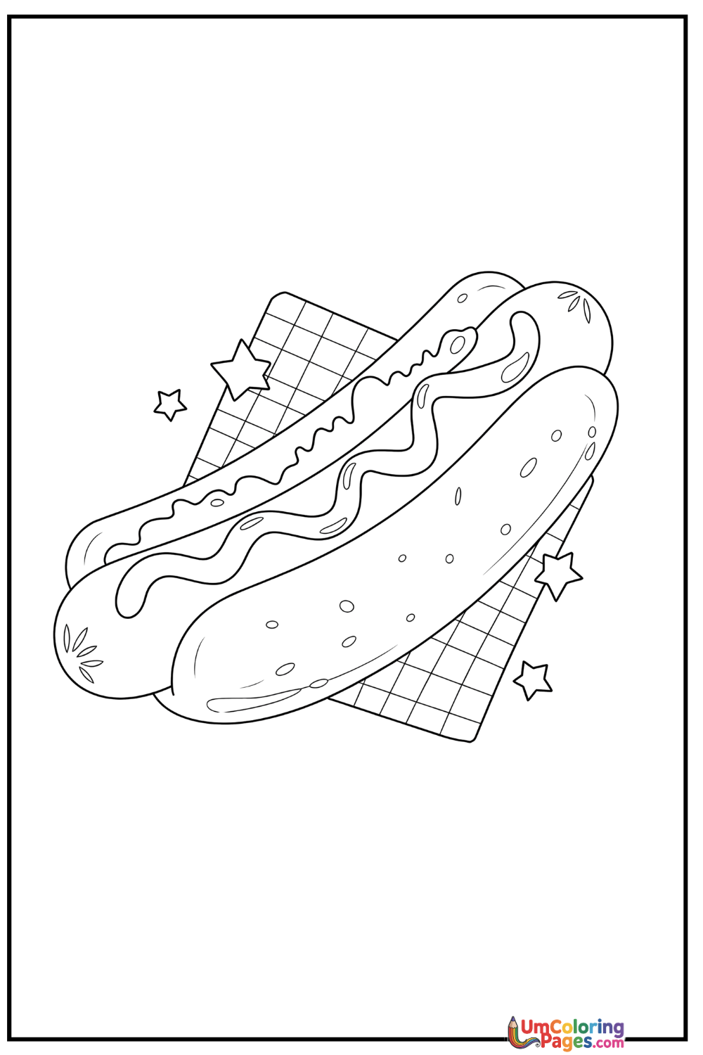 hot-dog coloring page 3 - free printable PDF