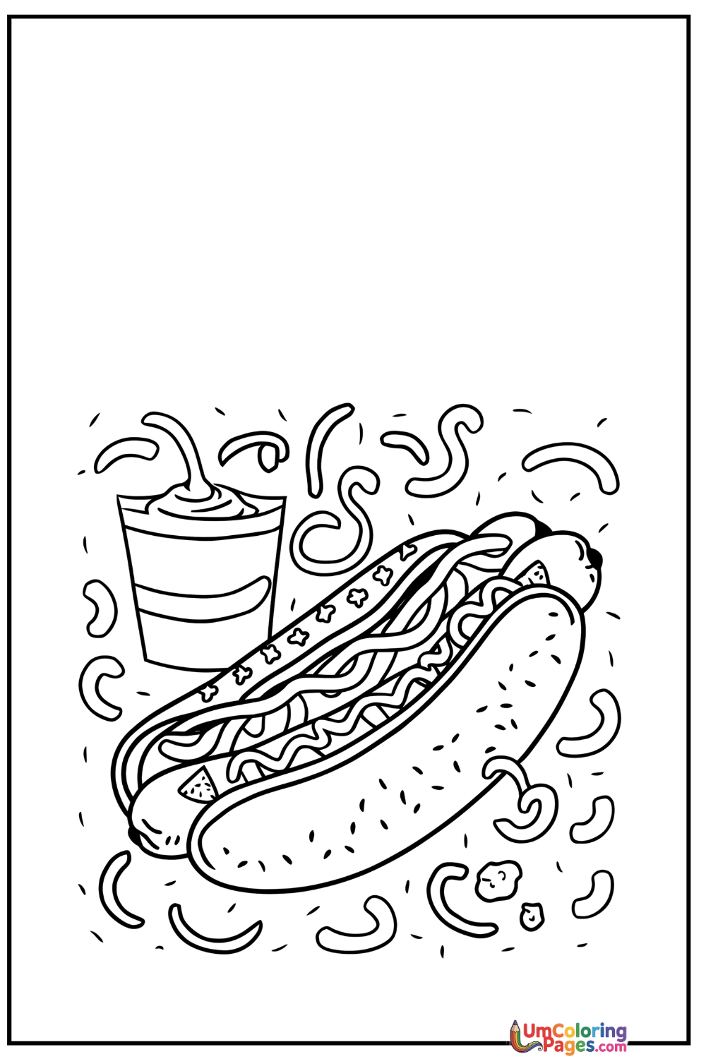 hot-dog coloring page 4 - free printable PDF