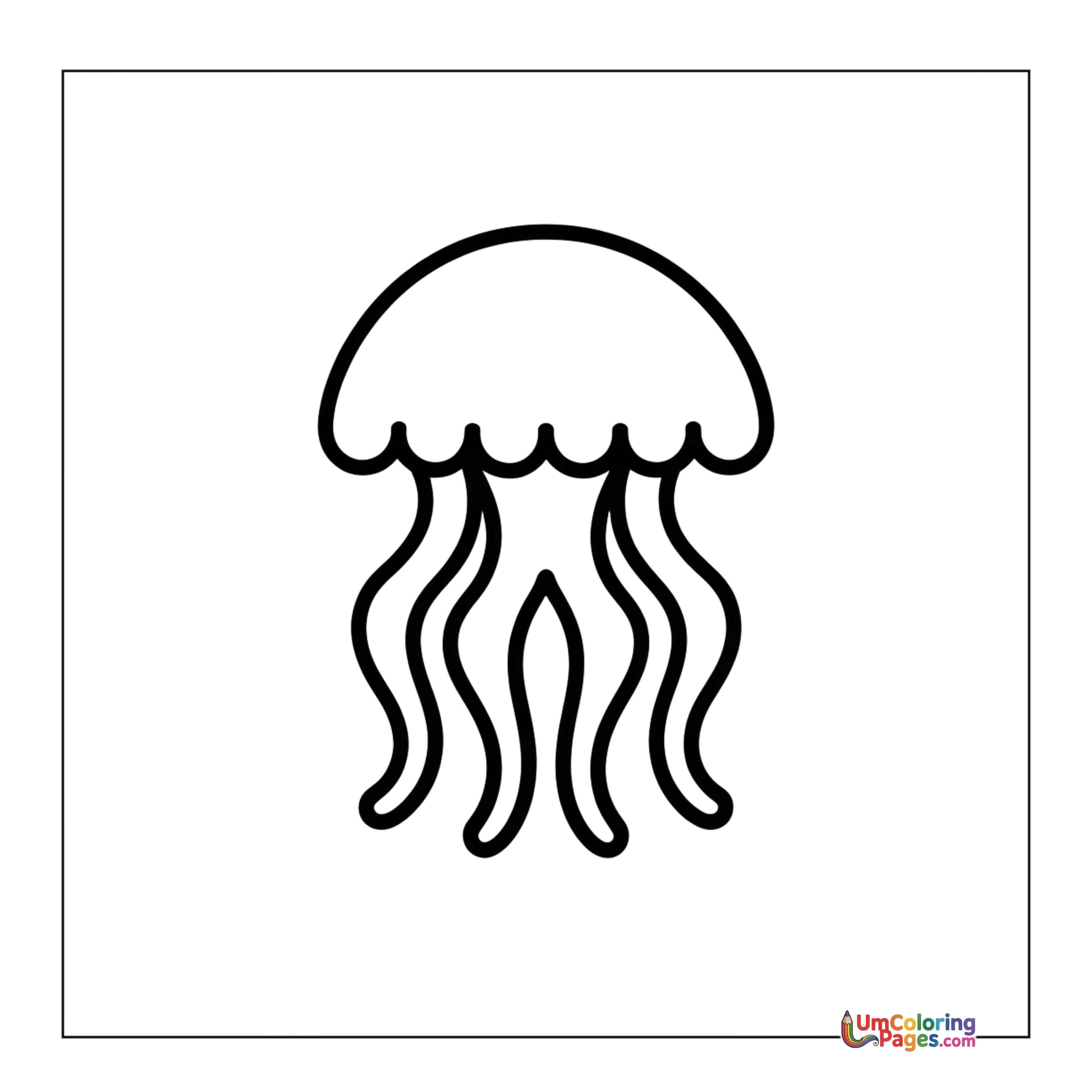 Jellyfish coloring page 4 - free printable PDF