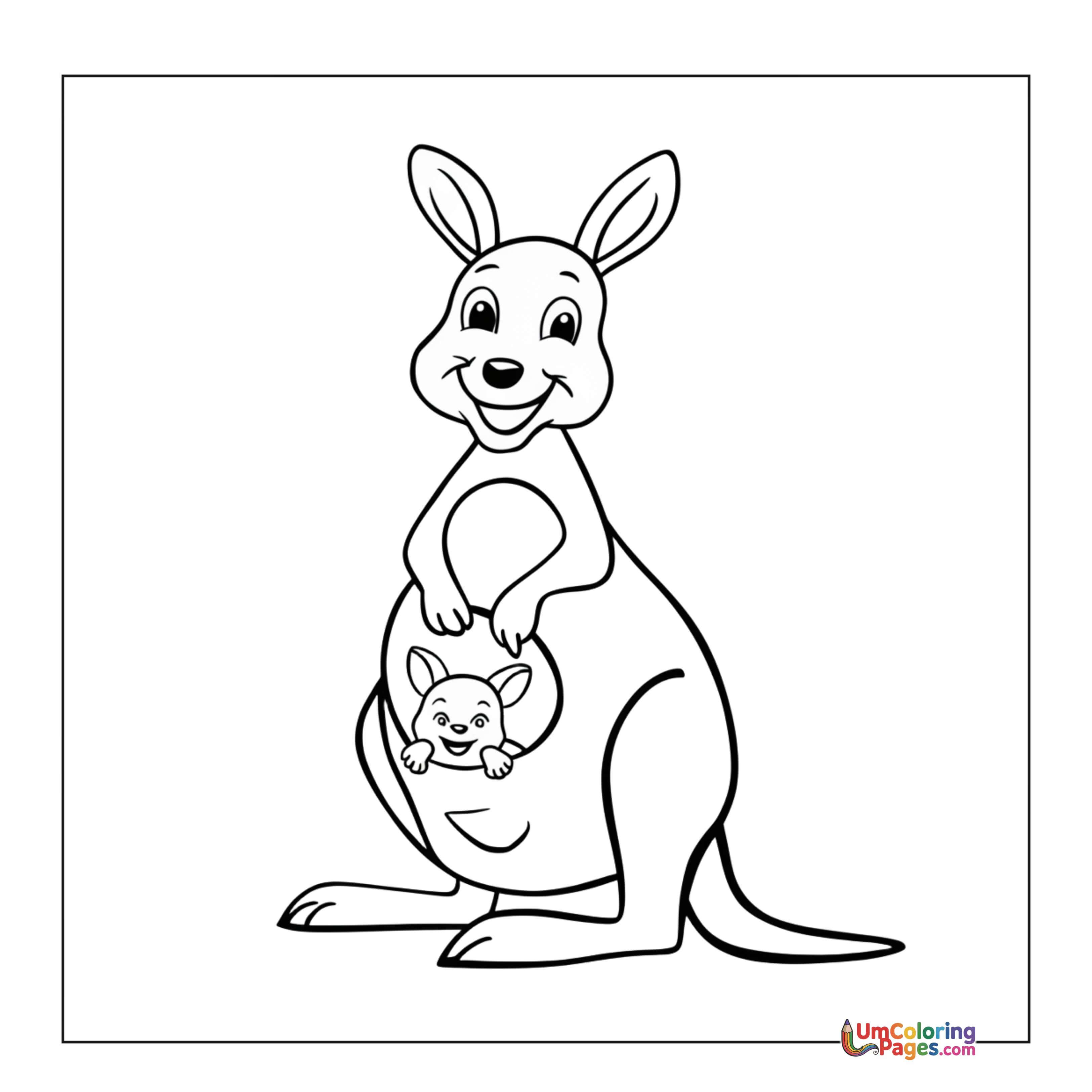 Kangaroo coloring page 3 - free printable PDF