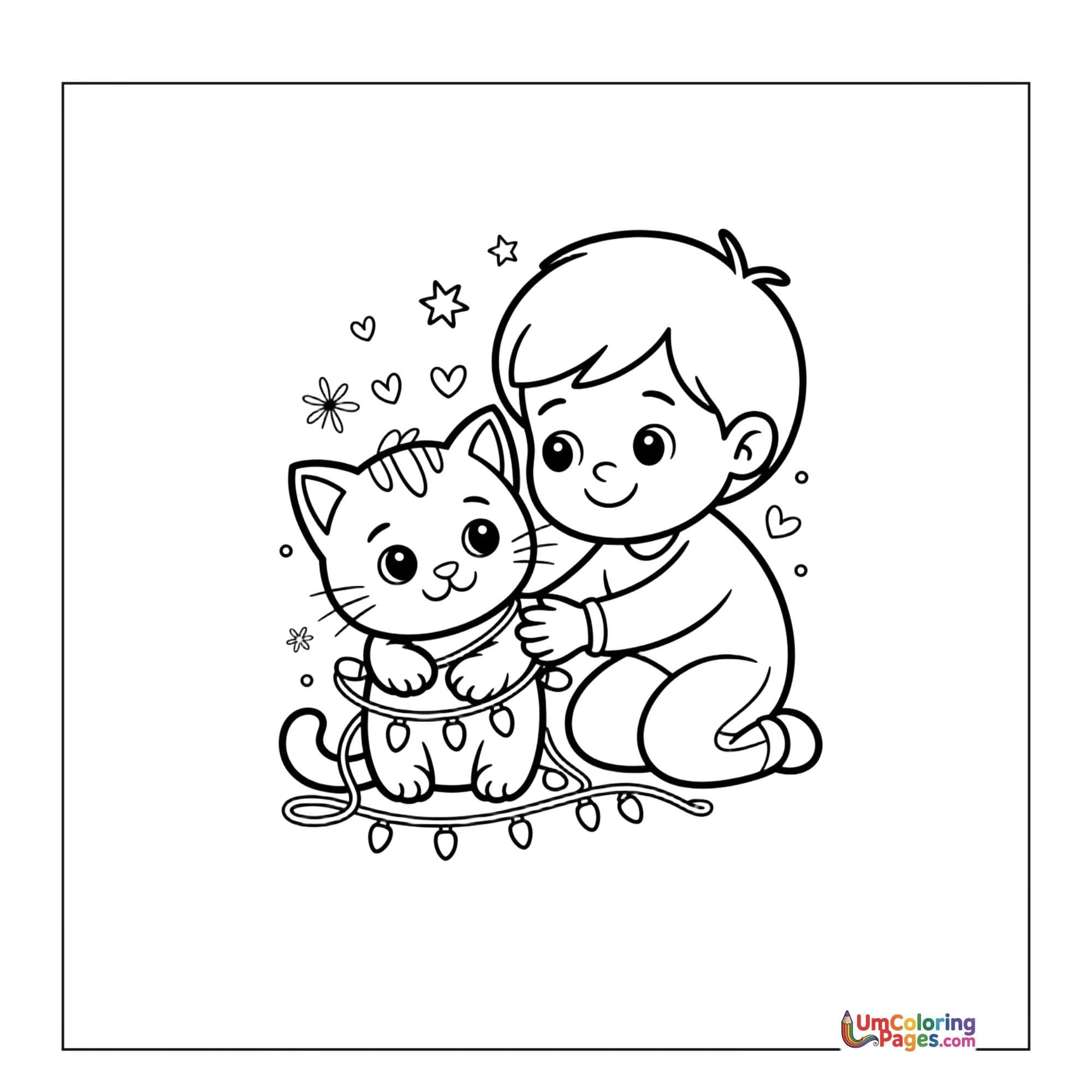 Kitten coloring page - free printable
