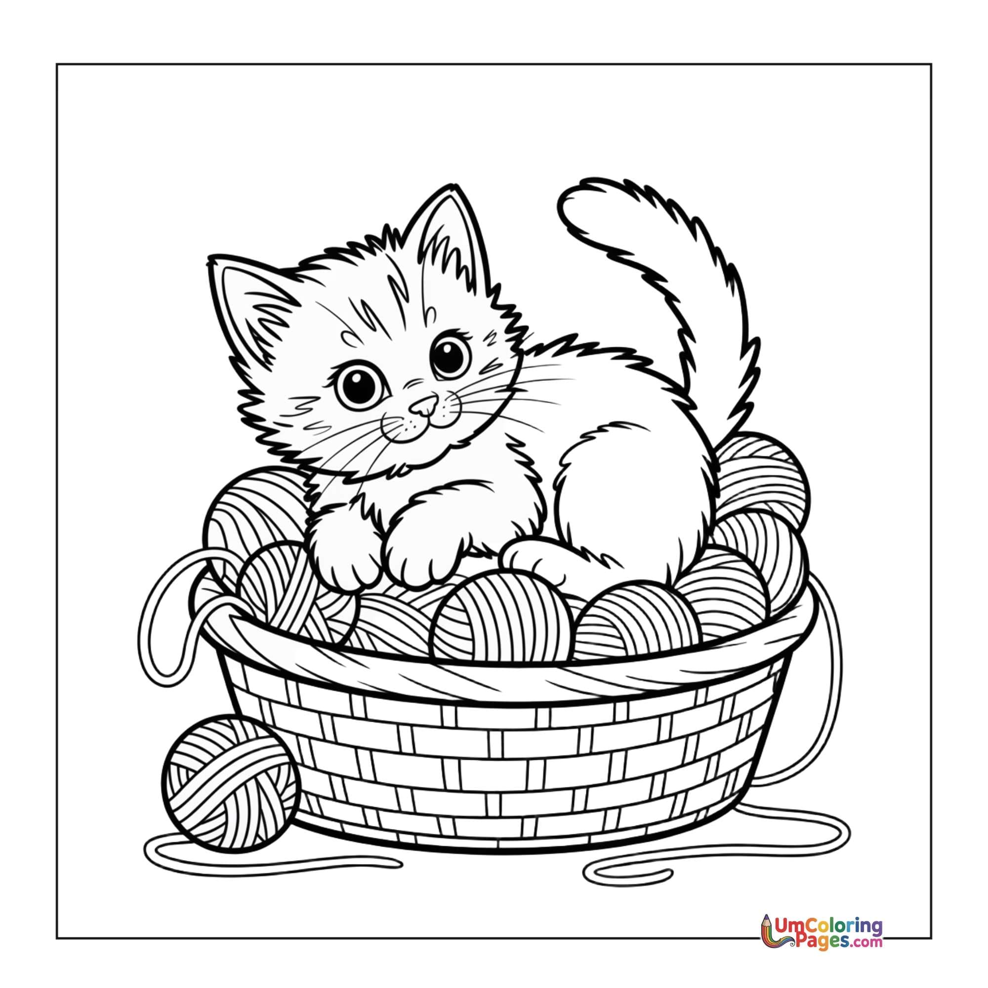 Kitten coloring page 2 - free printable PDF