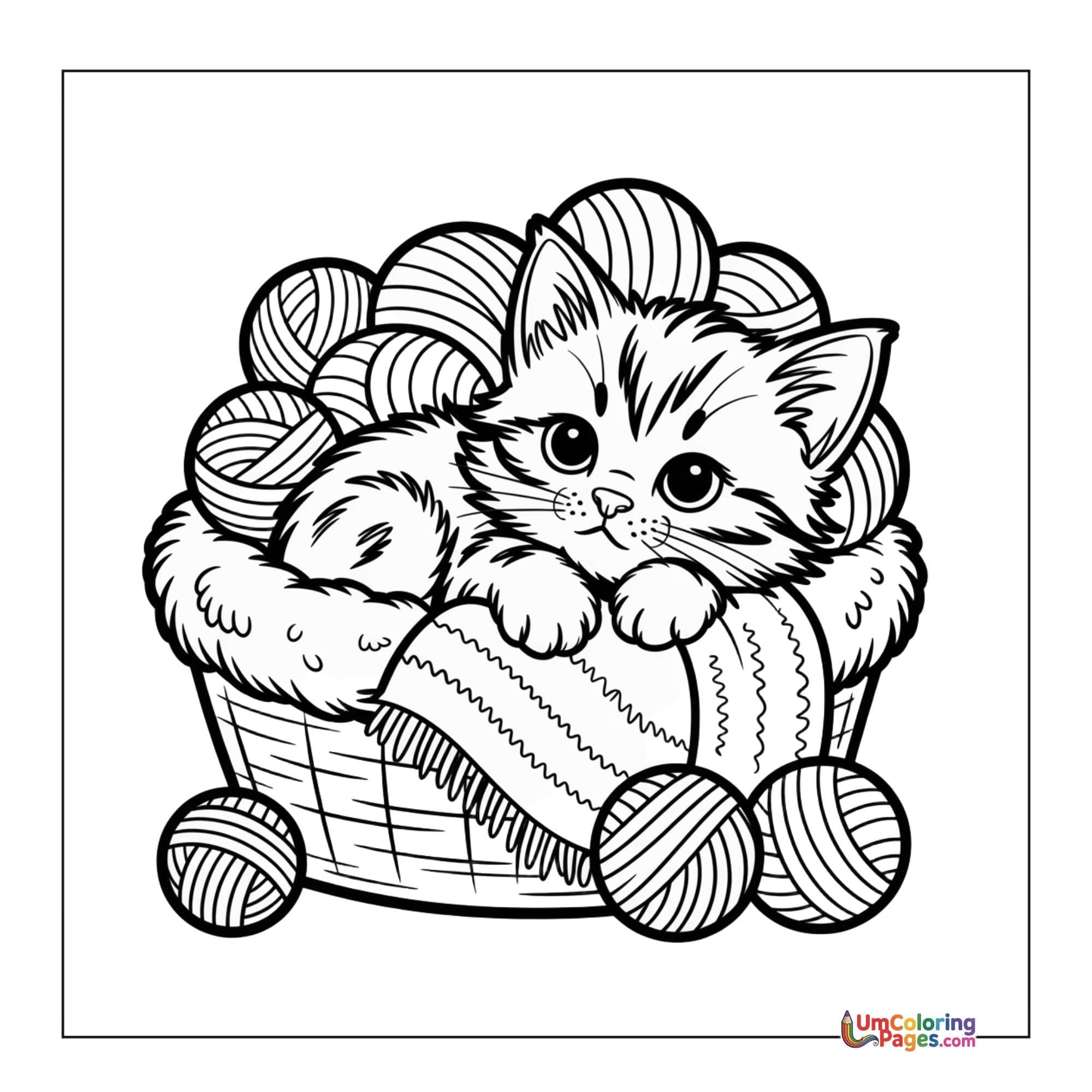 Kitten coloring page 5 - free printable PDF