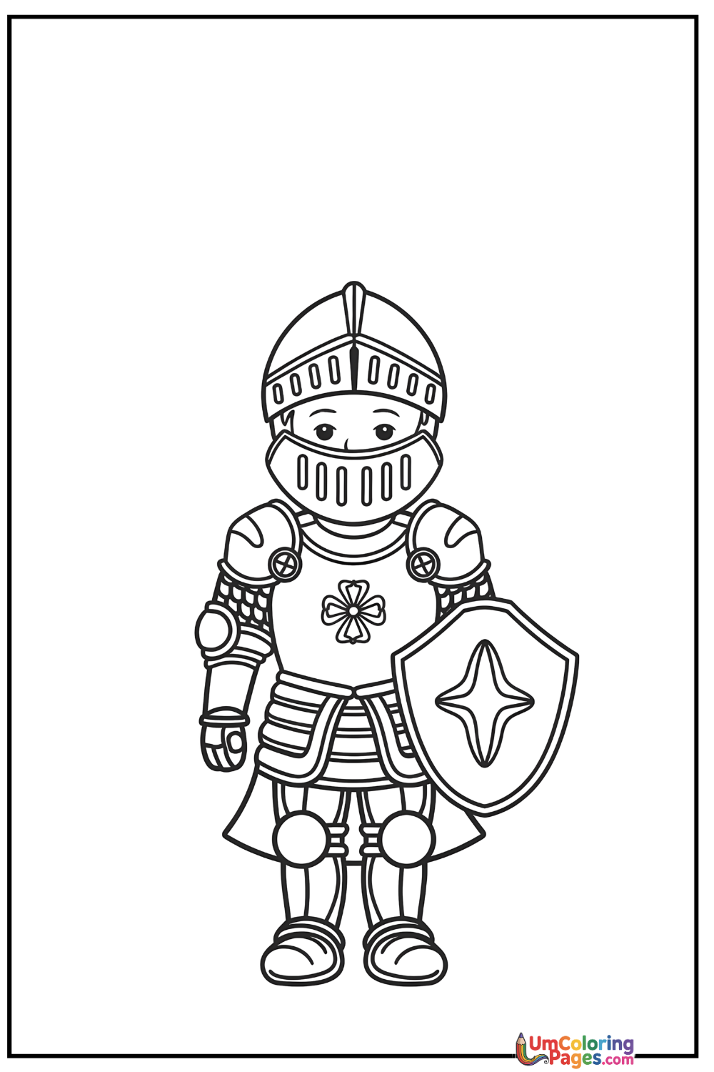 Knight coloring page 2 - free printable PDF