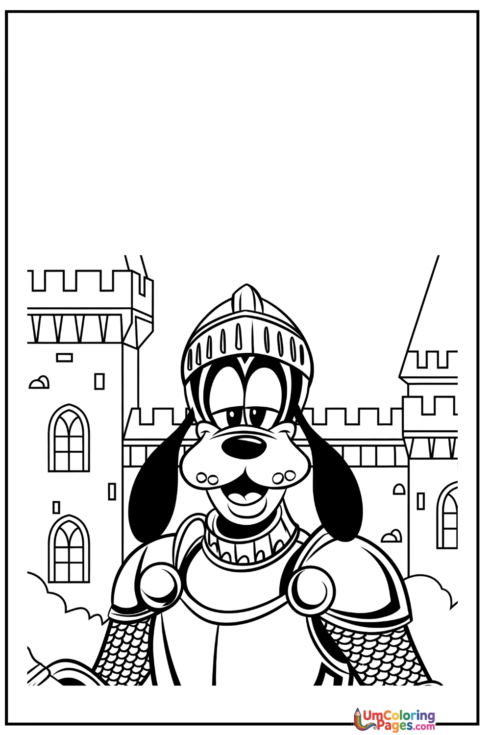 Knight coloring page 3 - free printable PDF