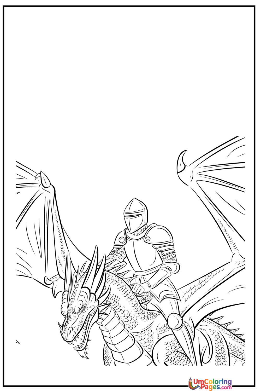 Knight coloring page 7 - free printable PDF