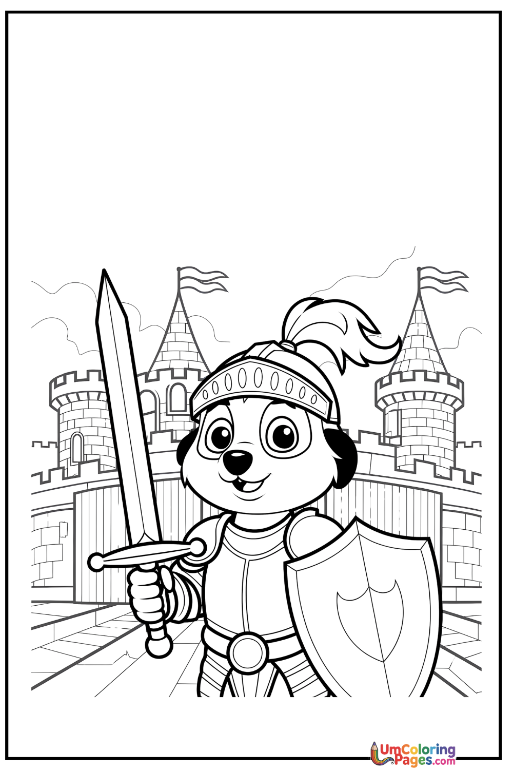 Knight coloring page 8 - free printable PDF