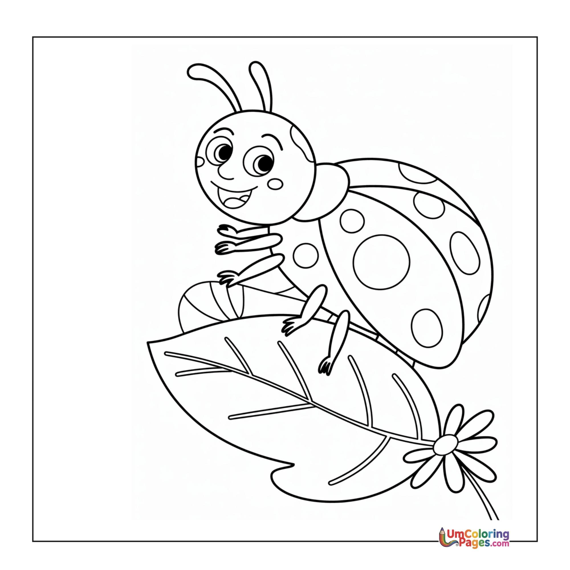 Ladybug coloring page 2 - free printable PDF