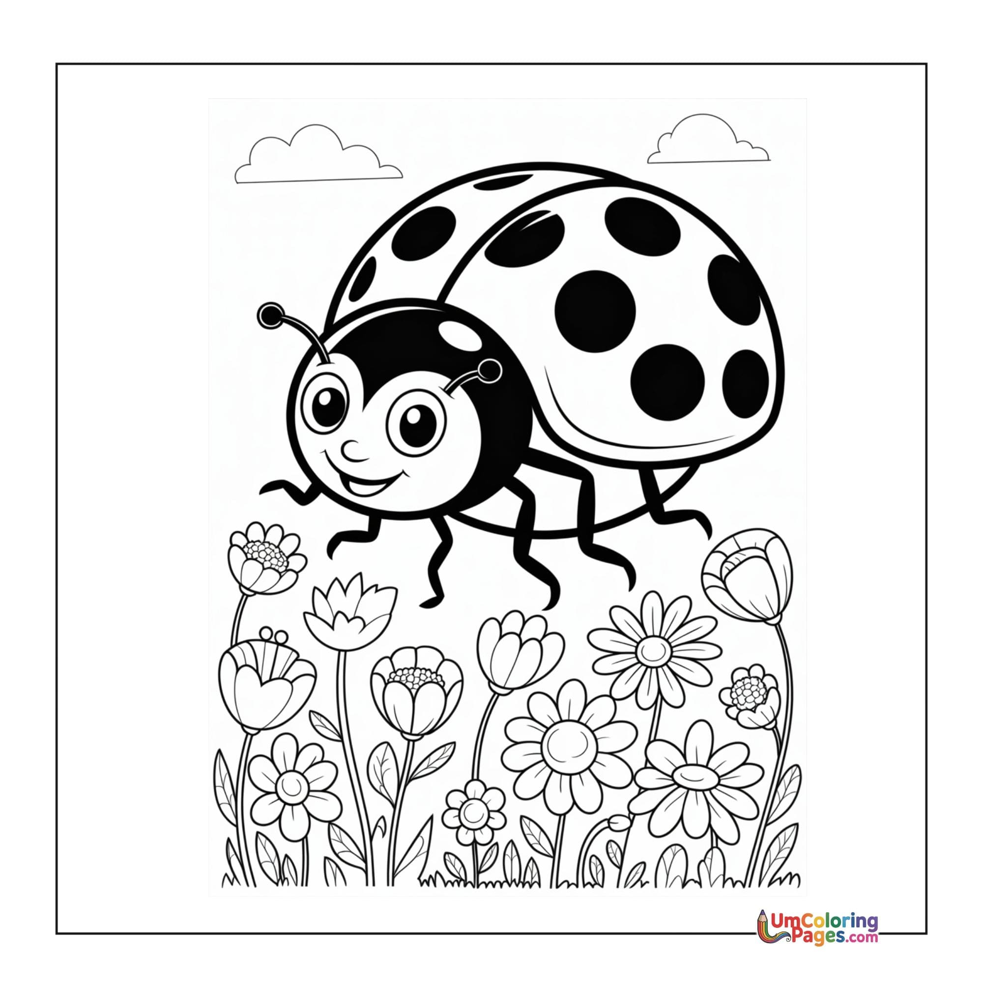 Ladybug coloring page 3 - free printable PDF