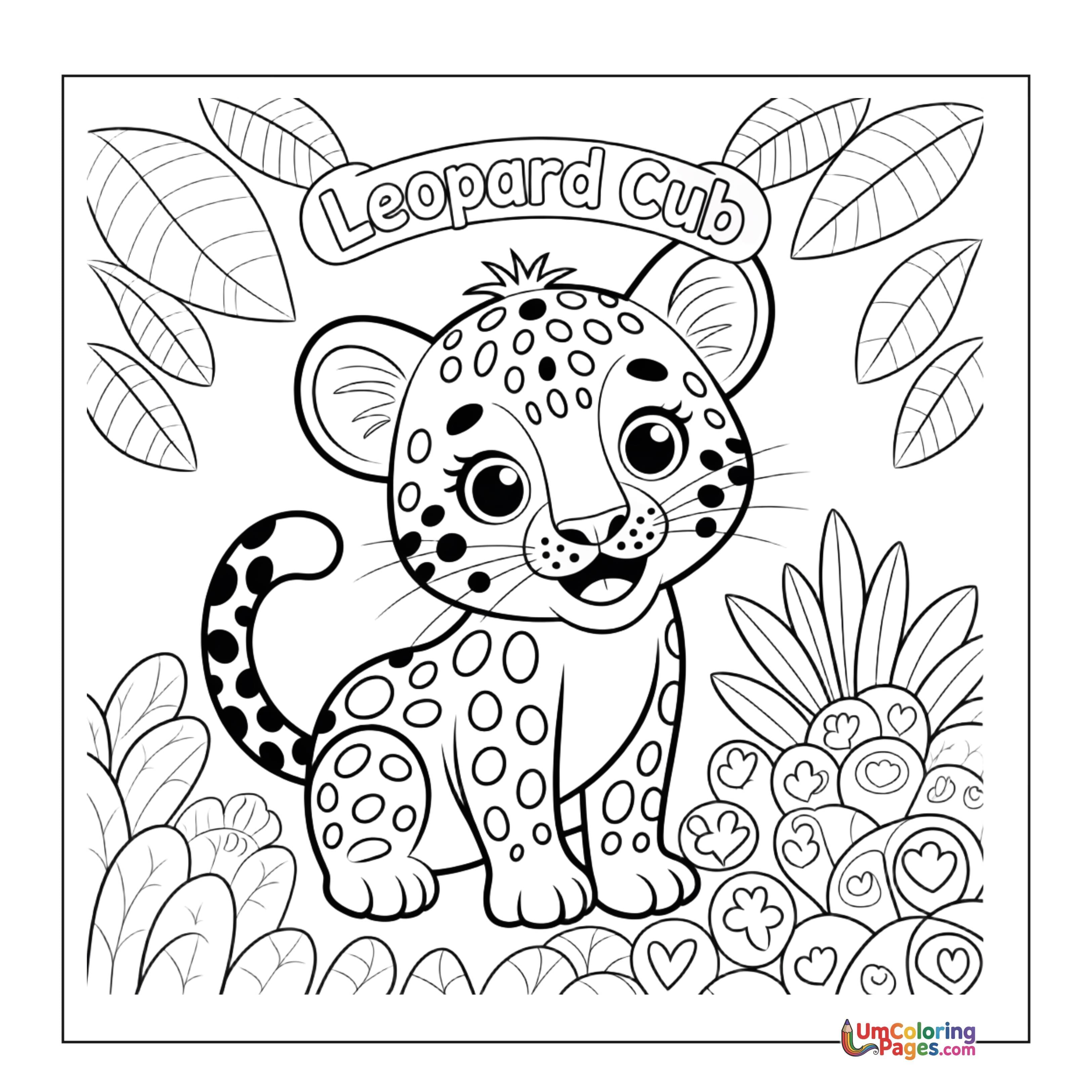Leopard coloring page 3 - free printable PDF