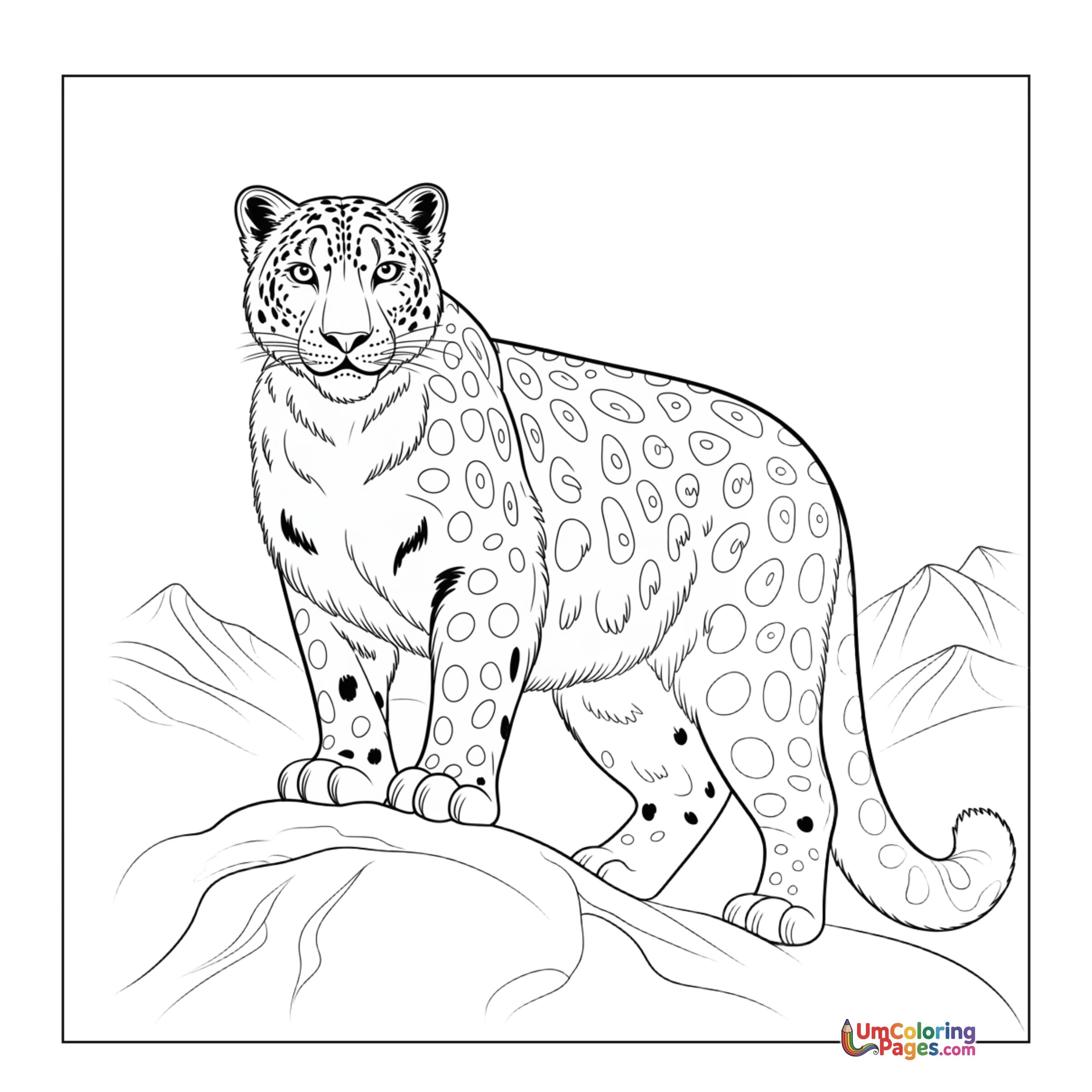 Leopard coloring page 5 - free printable PDF