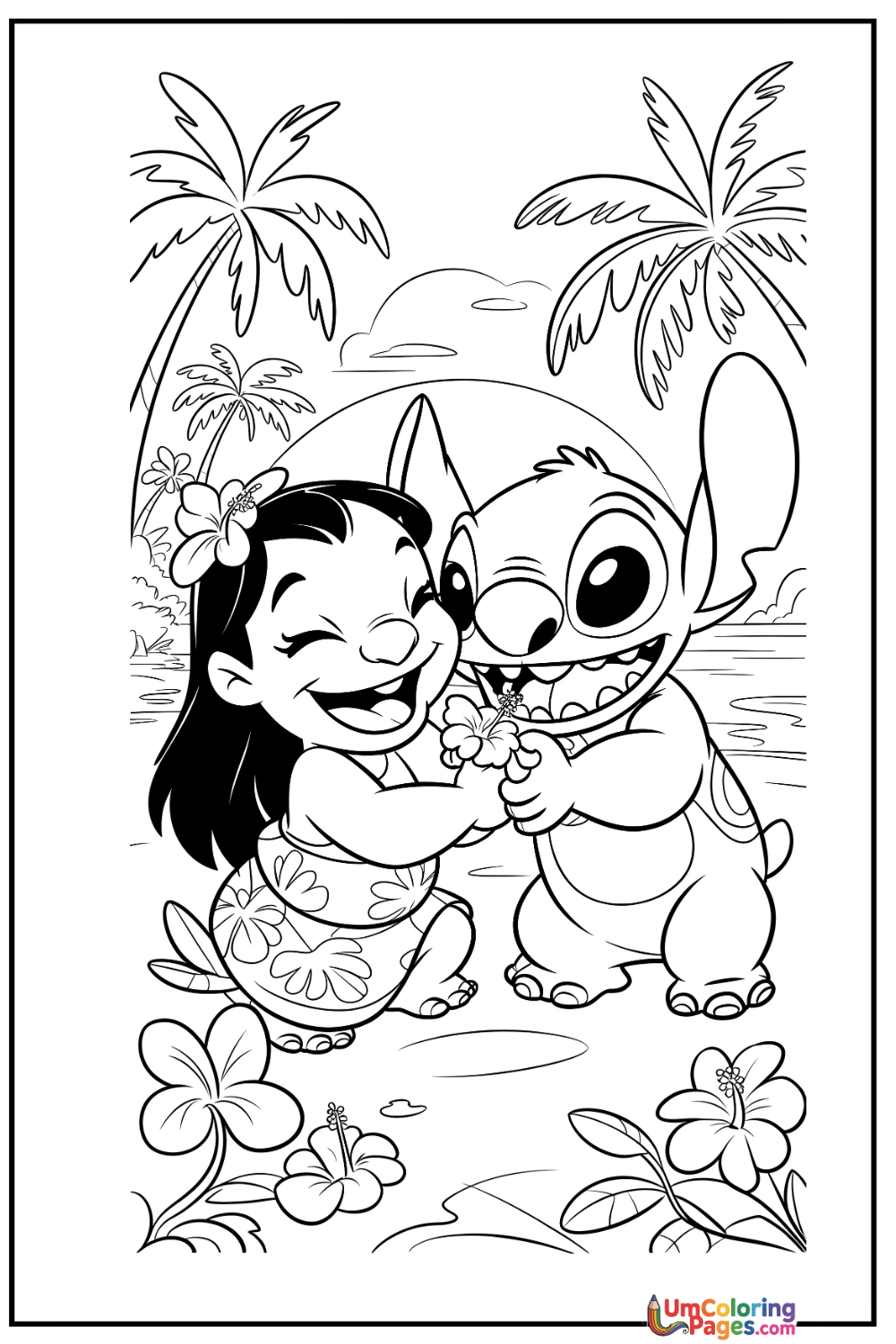 Lilo & Stitch coloring page - free printable