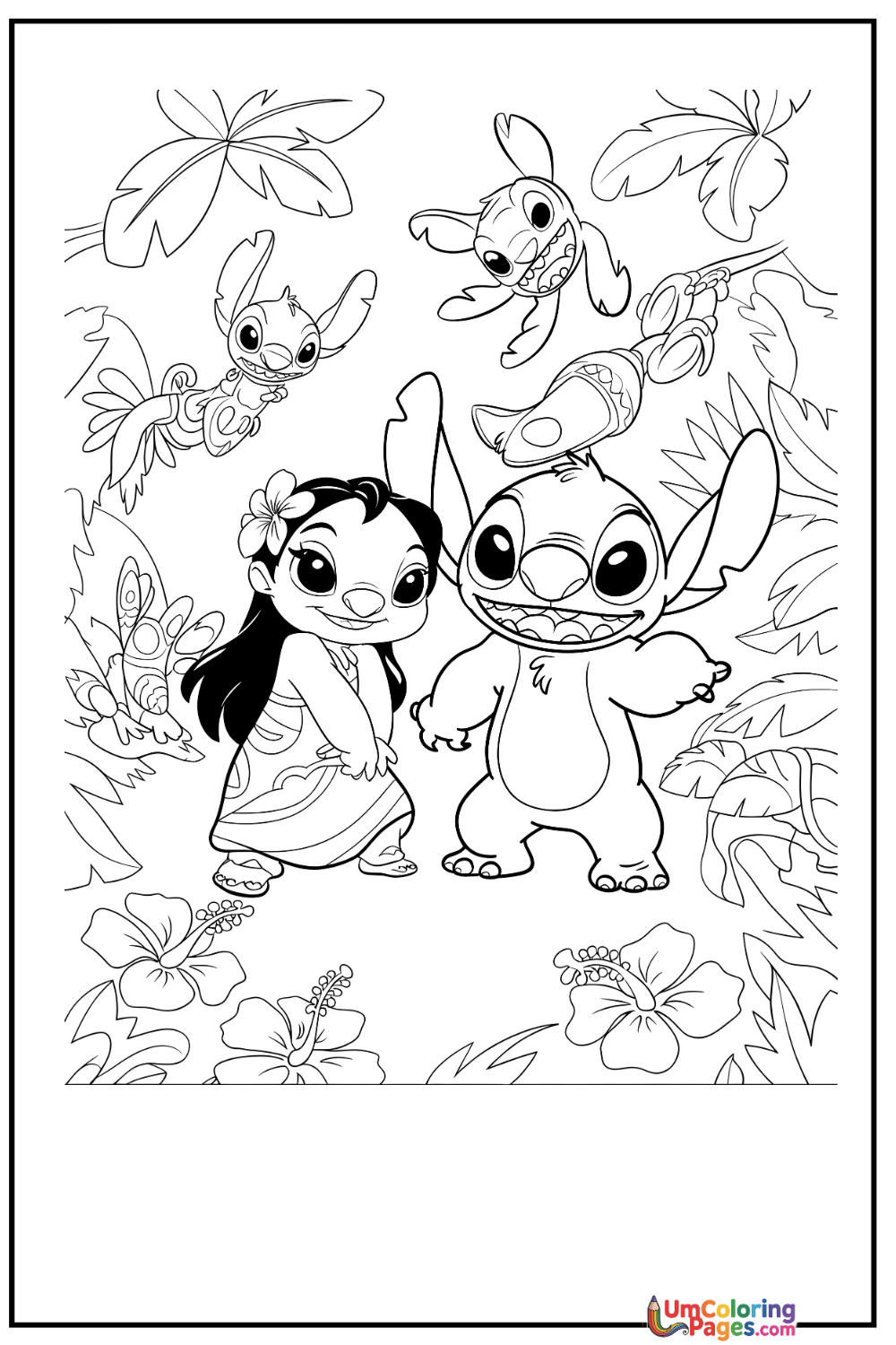 Lilo & Stitch coloring page 3 - free printable PDF