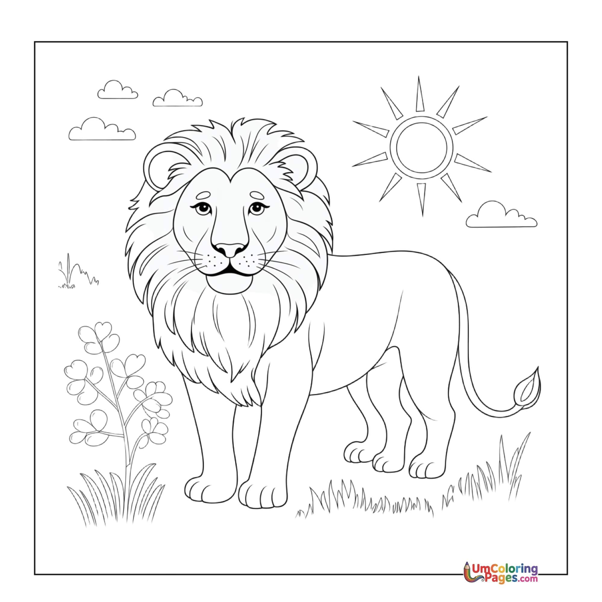 Lion coloring page 2 - free printable PDF
