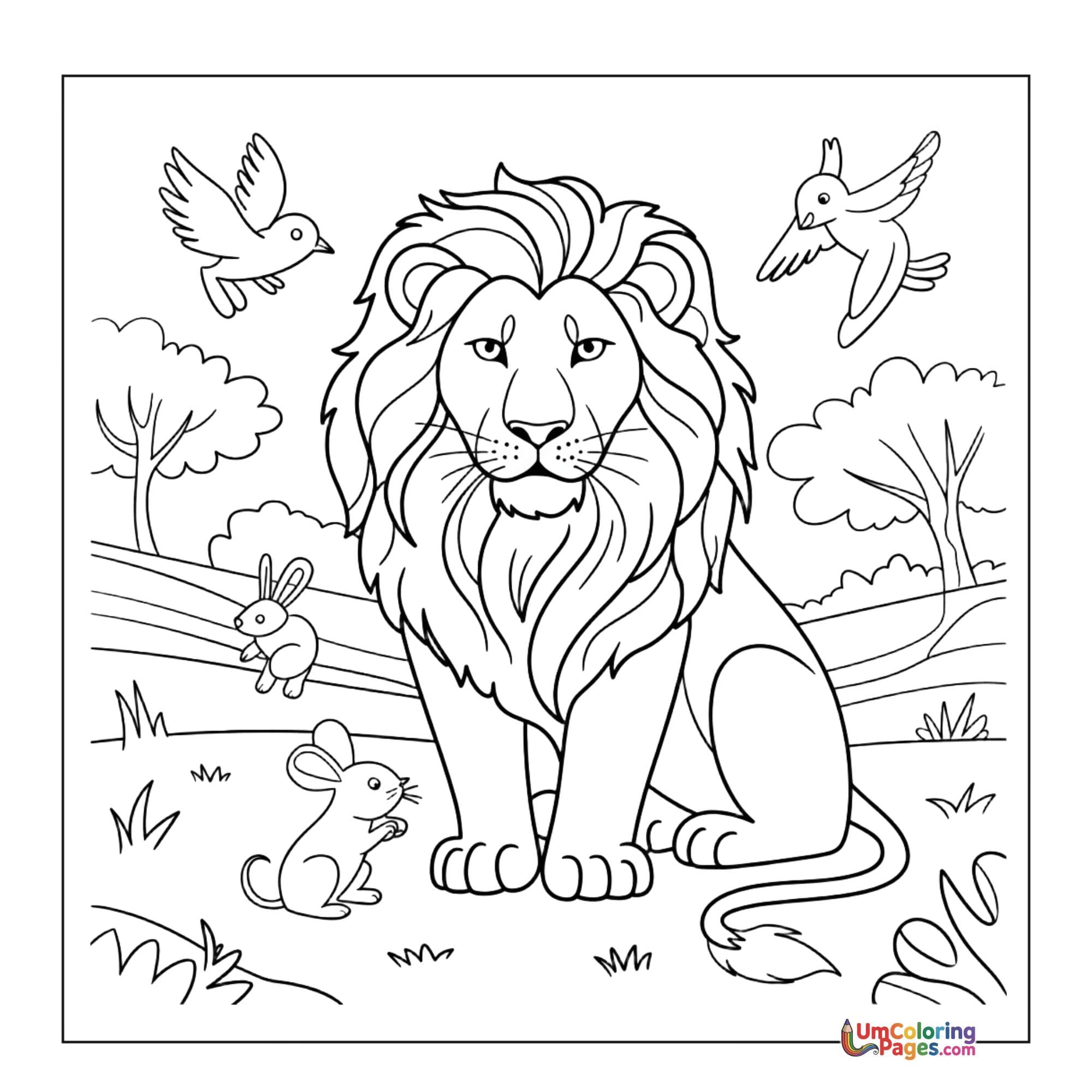 Lion coloring page 4 - free printable PDF