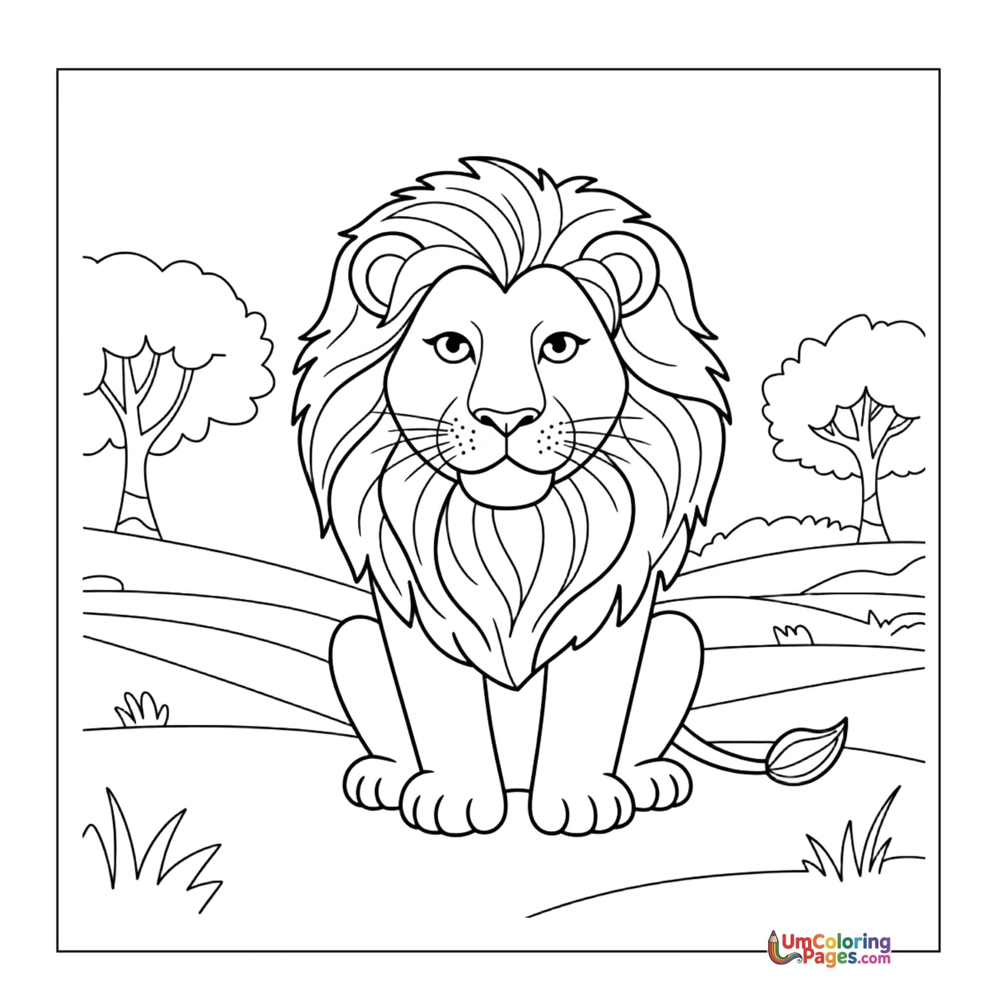 Lion coloring page 5 - free printable PDF