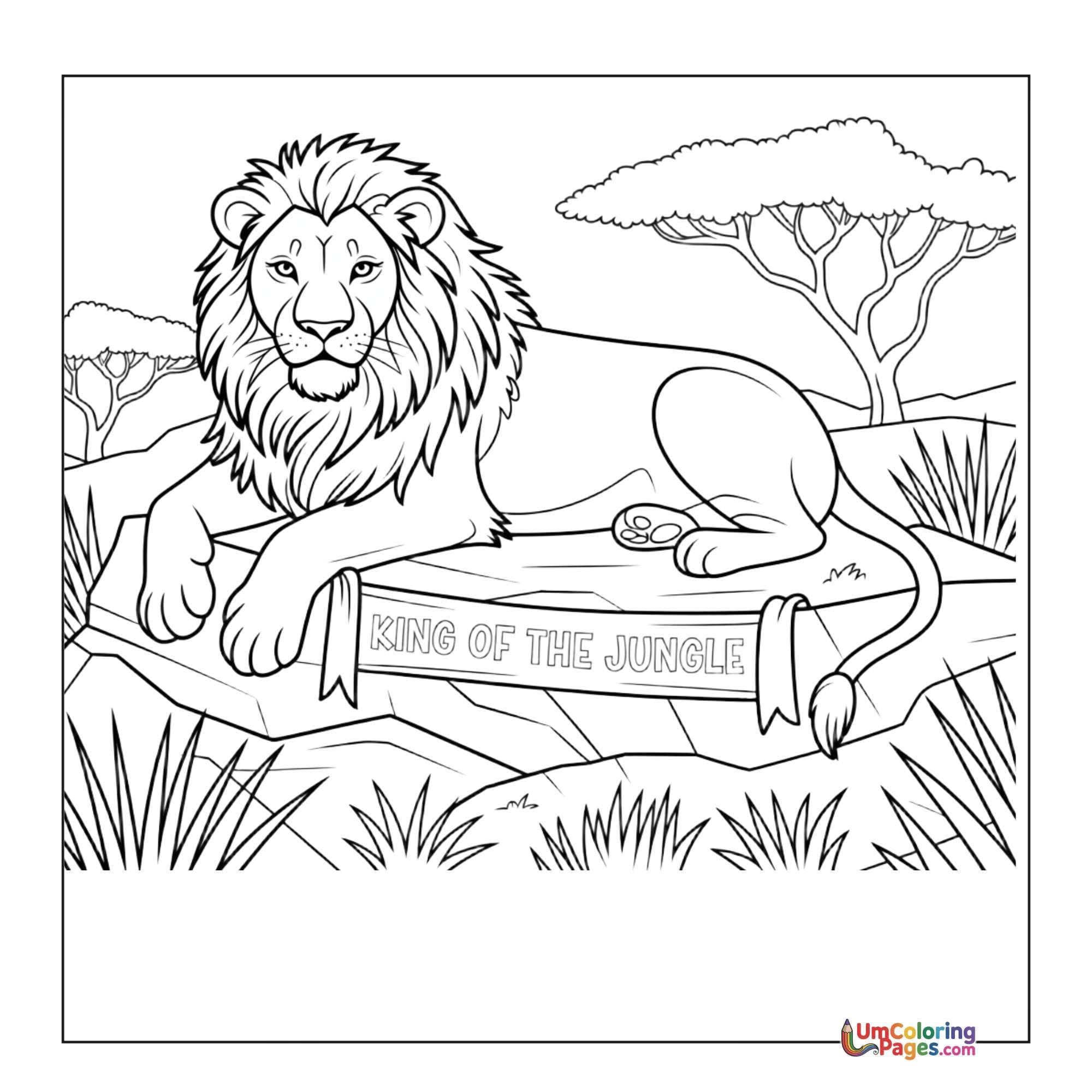 Lion coloring page 6 - free printable PDF